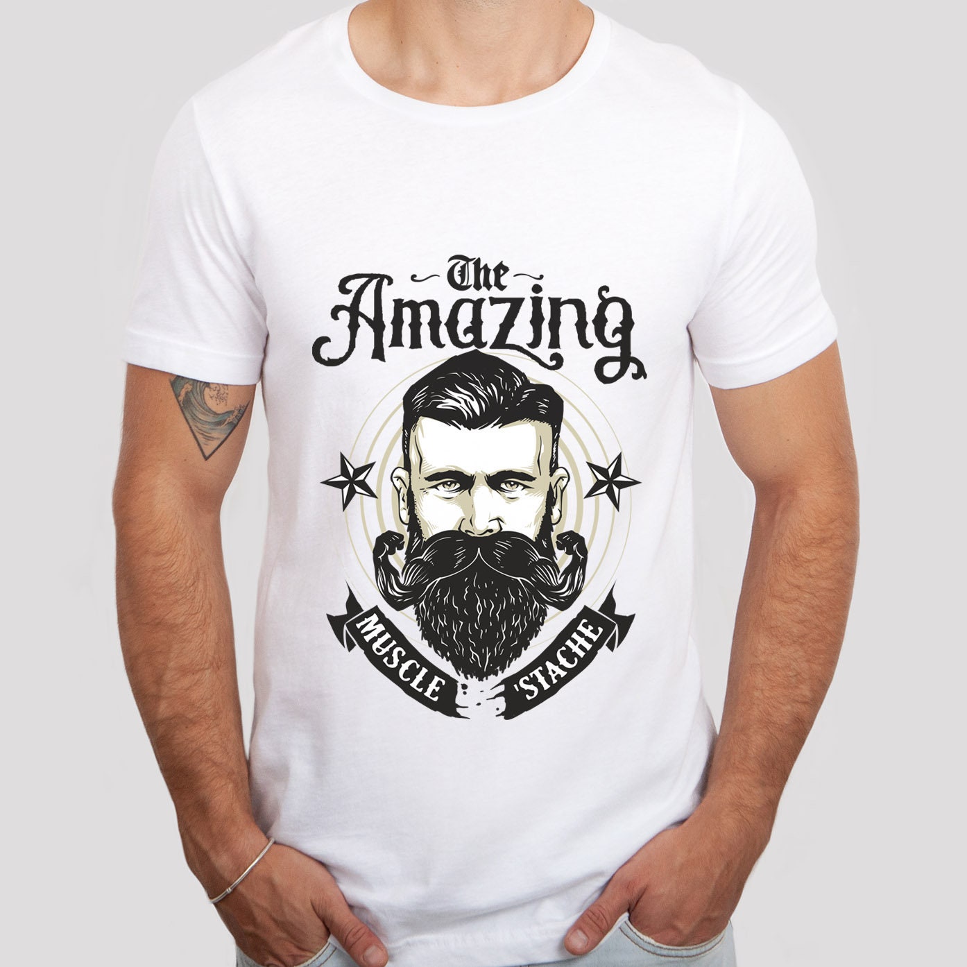 The Amazing Mustache T-shirt, Men Beard Shirt, Funny Beard Shirts, Beard Love Shirt, Hair T-Shirt, Beard Lover T-Shirt, Gift For Him