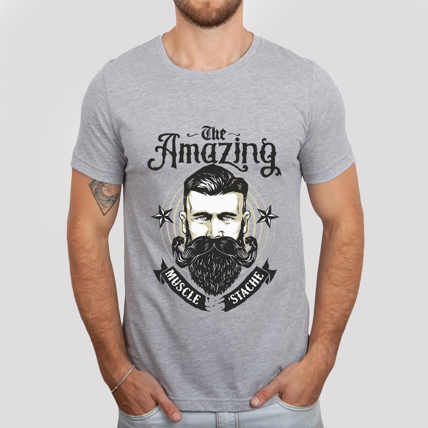 The Amazing Mustache T-shirt, Men Beard Shirt, Funny Beard Shirts, Beard Love Shirt, Hair T-Shirt, Beard Lover T-Shirt, Gift For Him