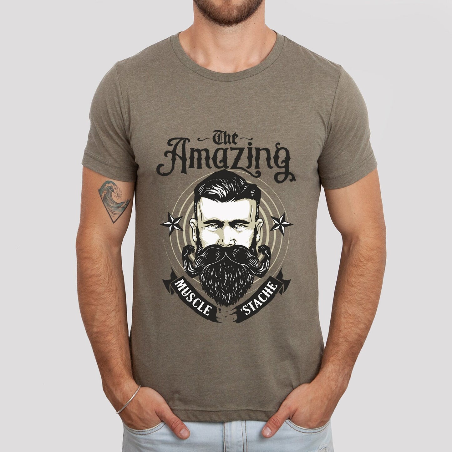 The Amazing Mustache T-shirt, Men Beard Shirt, Funny Beard Shirts, Beard Love Shirt, Hair T-Shirt, Beard Lover T-Shirt, Gift For Him