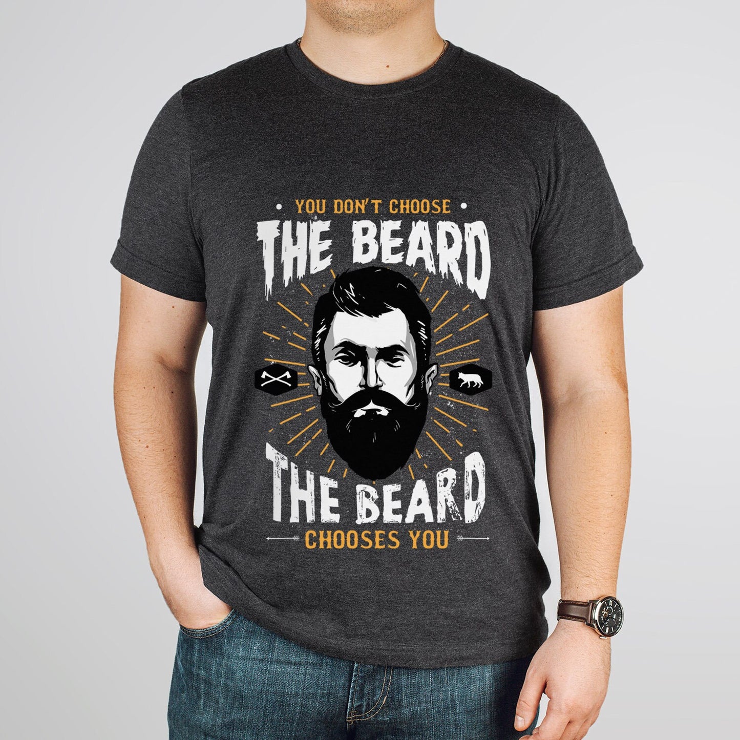 You Don't Choose the Beard the Beard Choses You T-shirt, Men Beard Shirt, Funny Beard Shirts, Beard Lover T-Shirt, Gift For Him