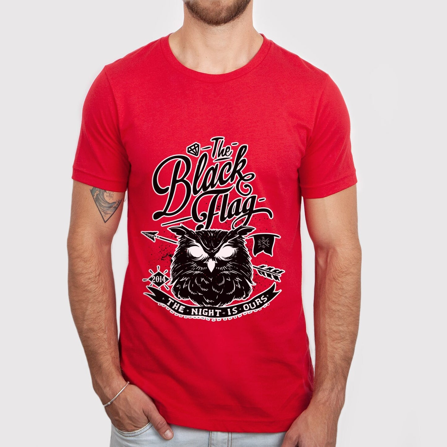 T-shirt hibou, T-shirt nuit, T-shirt hibou drapeau noir, T-shirt hibou effrayant, T-shirt la nuit est à nous, T-shirt hibou et nuit, T-shirt animal