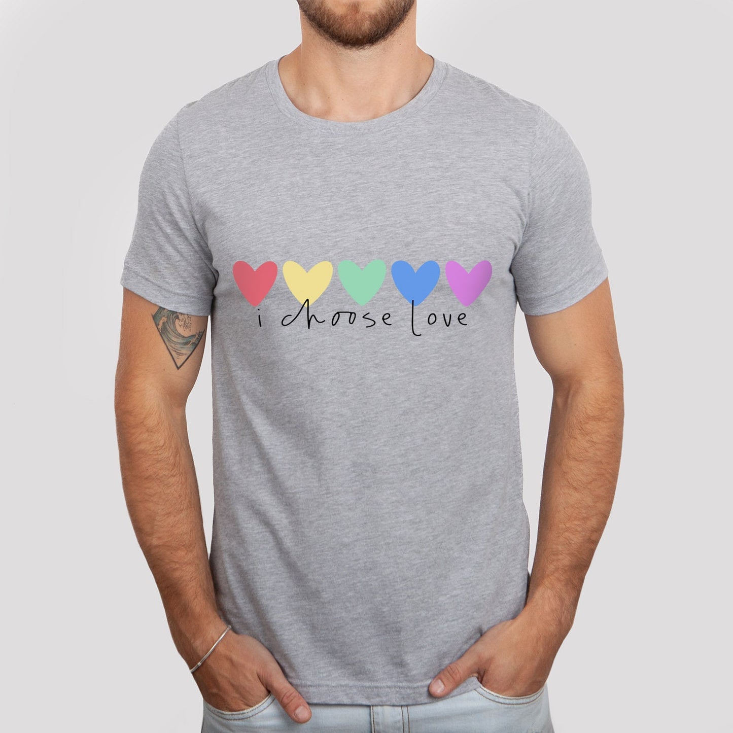 Je choisis le t-shirt Love, le t-shirt Rainbow Hearts, le t-shirt Pride, le t-shirt LGBTQ, les t-shirts Kindness, les t-shirts de soutien LGBTQ, le t-shirt Gay Pride, le t-shirt Equality