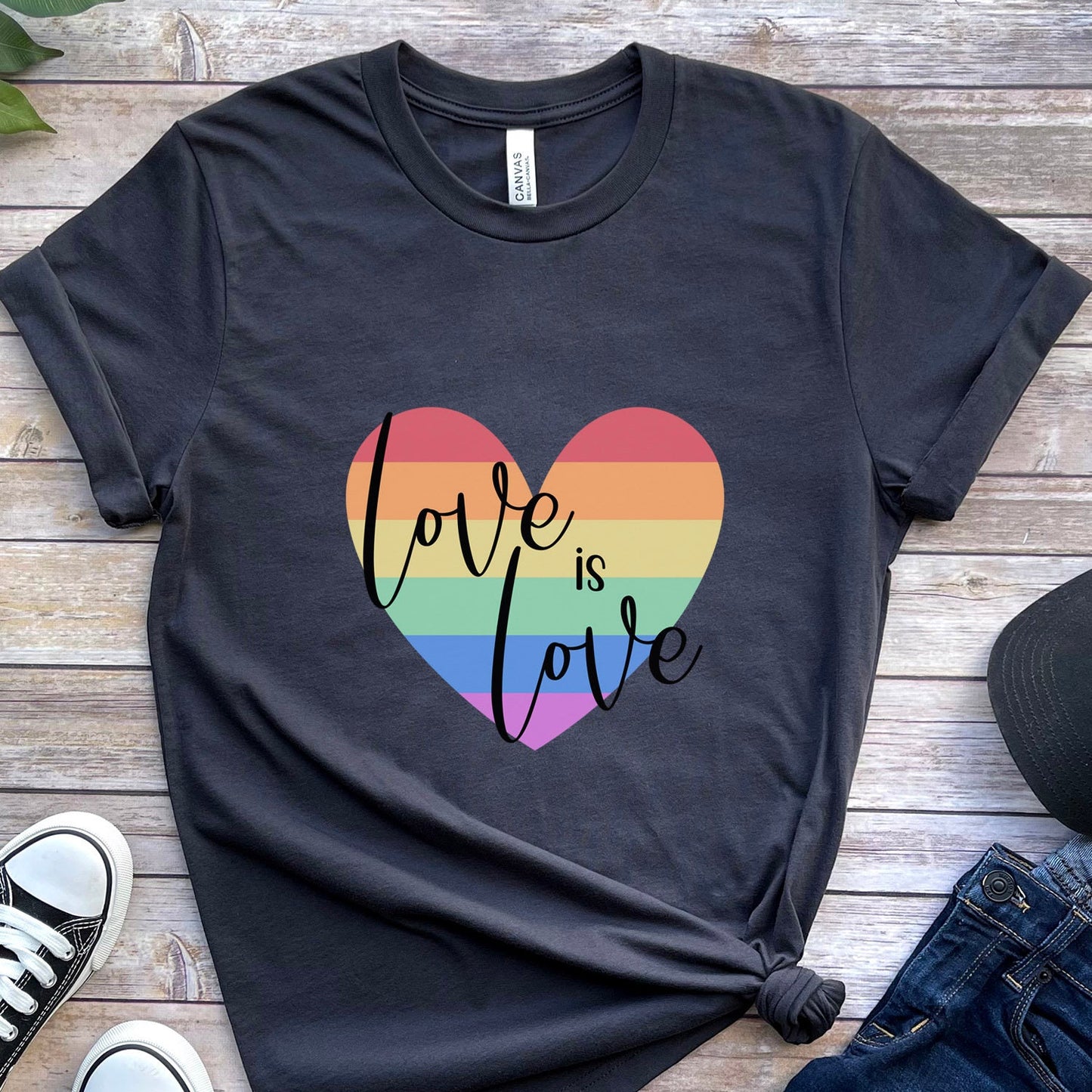 Rainbow Love Heart T-Shirt, Love is Love Shirt, LGBTQ Support Shirt, Pride Shirt, Kindness Shirts, Gay Pride Shirt, Equality Shirt