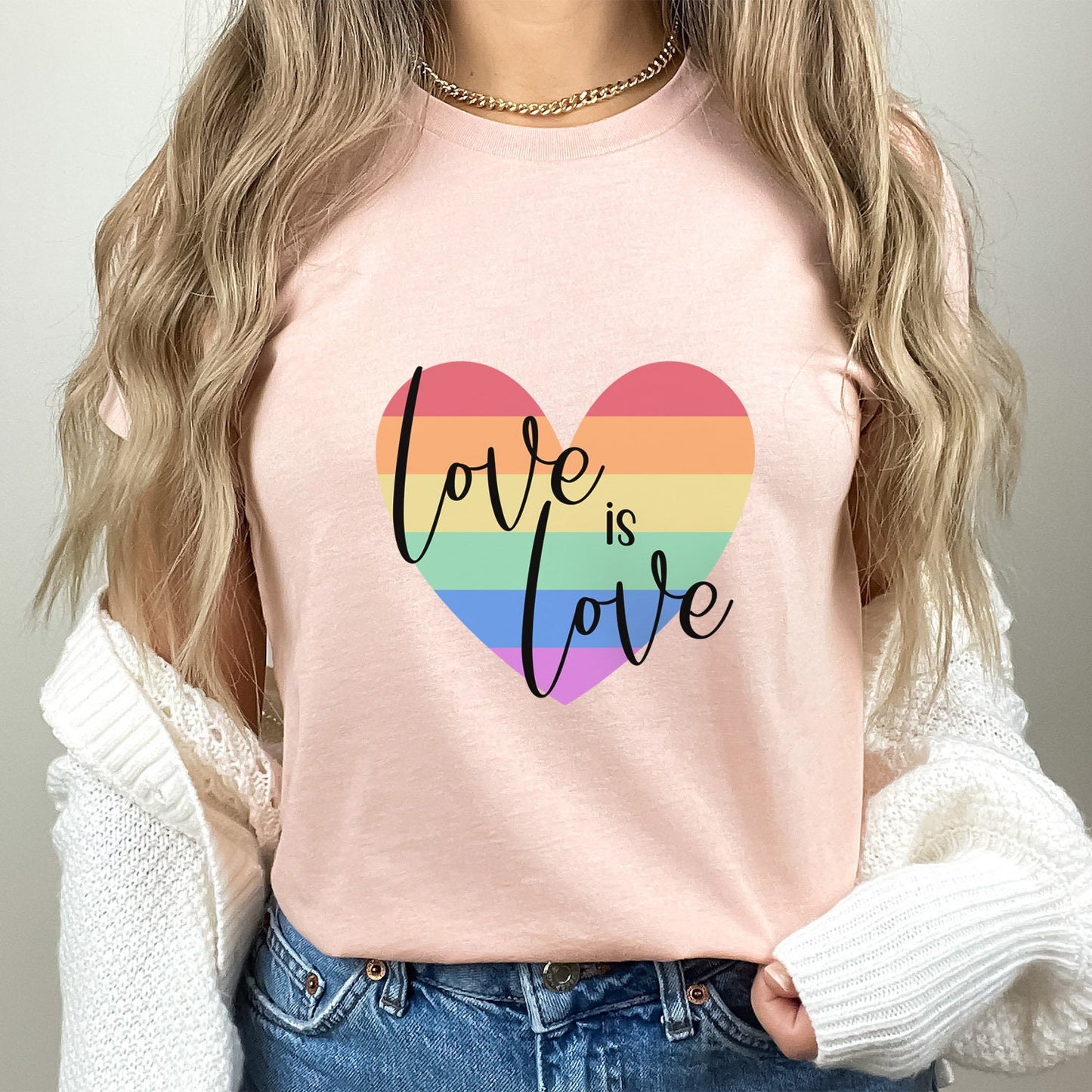 Rainbow Love Heart T-Shirt, Love is Love Shirt, LGBTQ Support Shirt, Pride Shirt, Kindness Shirts, Gay Pride Shirt, Equality Shirt