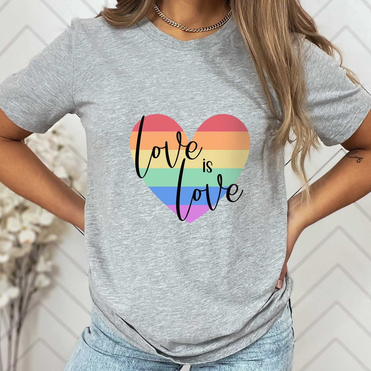 Rainbow Love Heart T-Shirt, Love is Love Shirt, LGBTQ Support Shirt, Pride Shirt, Kindness Shirts, Gay Pride Shirt, Equality Shirt