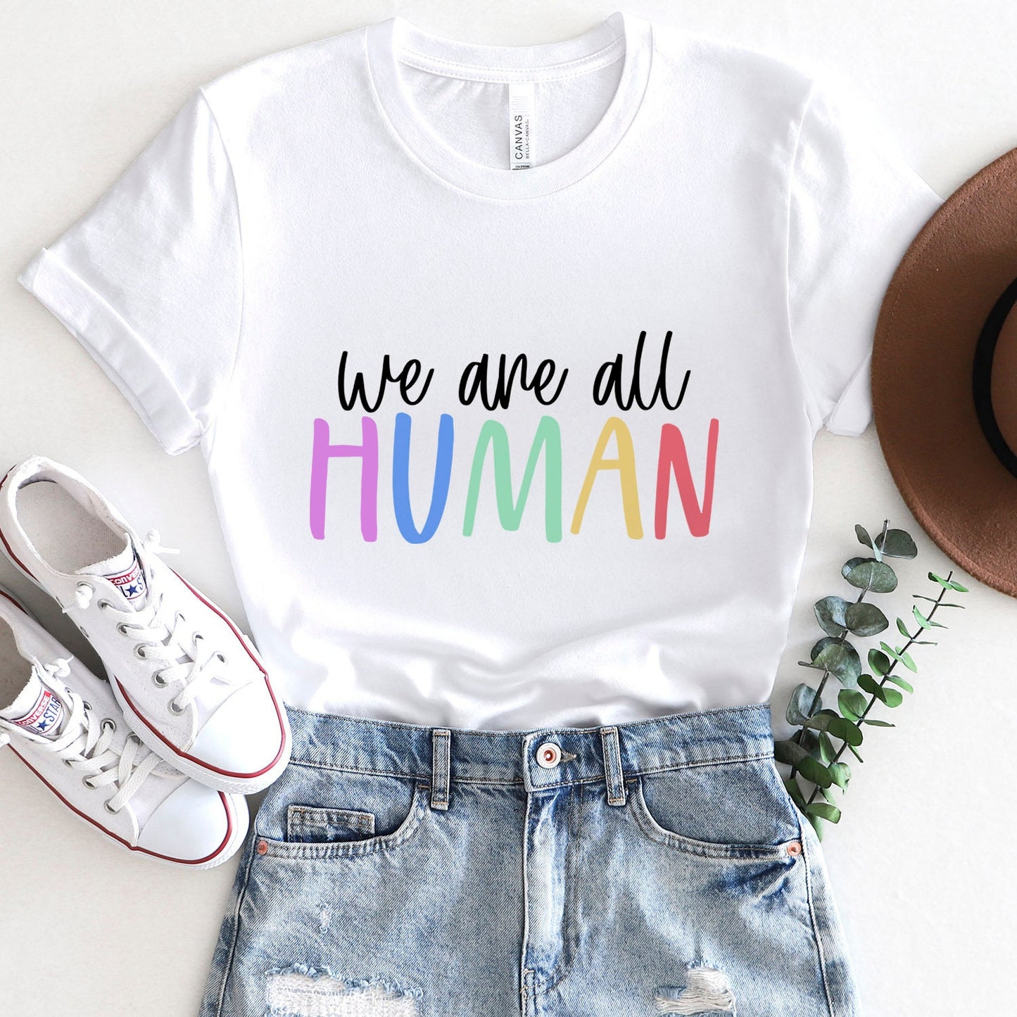 We are All Human T-Shirt, Equality Shirt, Rainbow Colors LGBTQ Support Shirt, Pride Shirt, Kindness Shirts, Gay Pride Shirt