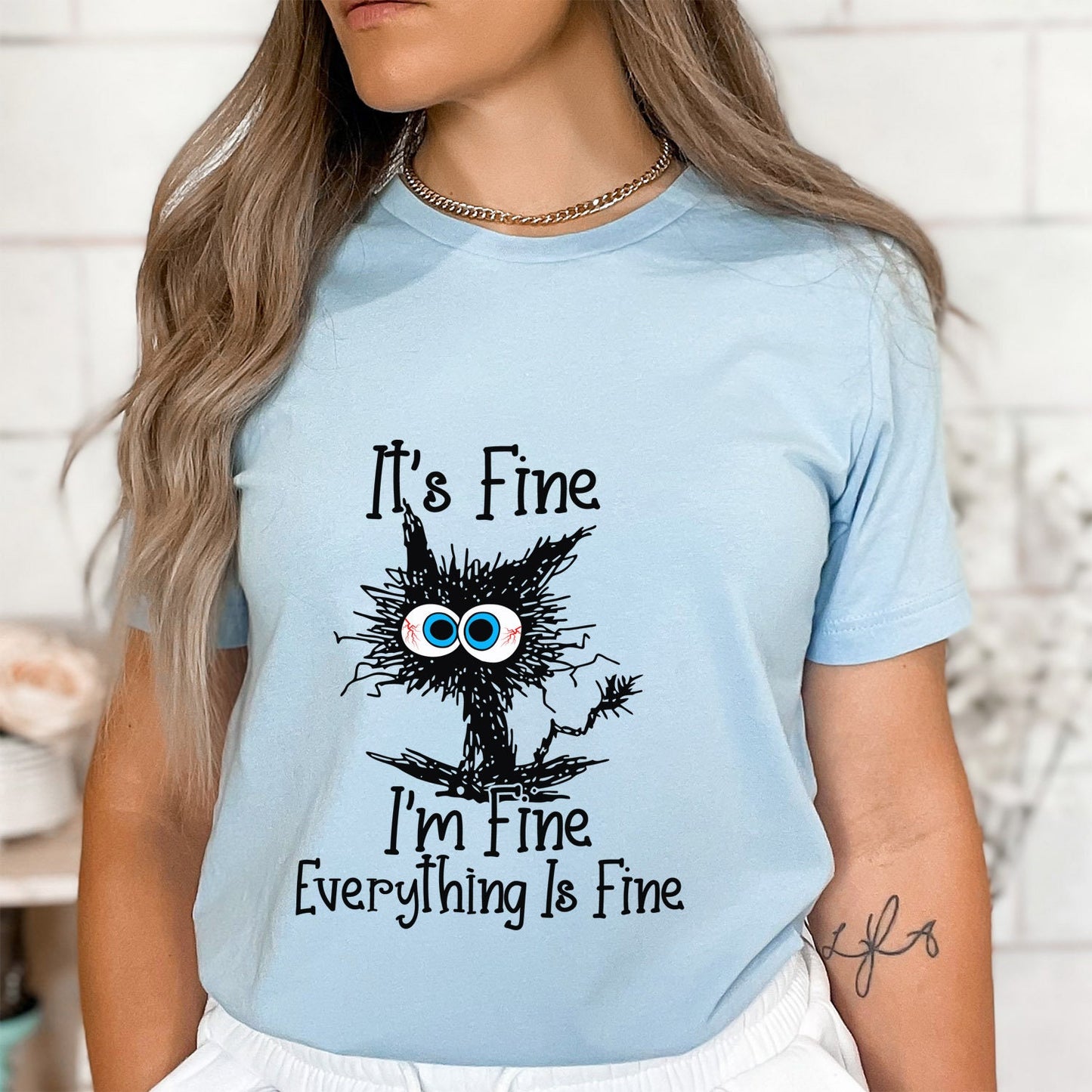 It's Fine I'm Fine Everything is Fine Shirt, Funny Cat Shirt, It's Fine Cat Shirt, I am Fine Cat Shirt, Introvert Tee, Sarcastic Shirt