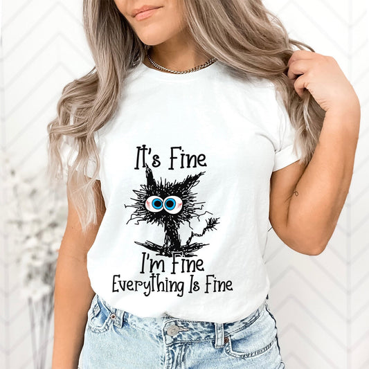 It's Fine I'm Fine Everything is Fine Shirt, Lustiges Katzenshirt, It's Fine Cat Shirt, I am Fine Cat Shirt, Introvertiertes T-Shirt, Sarkastisches Shirt