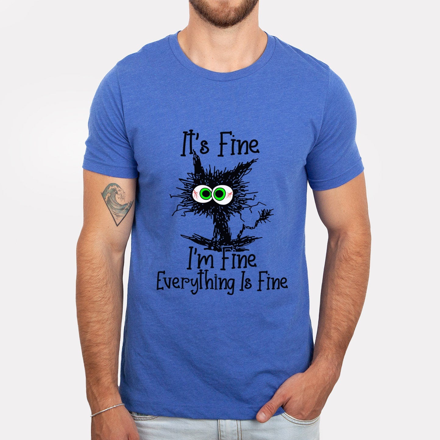 It's Fine I'm Fine Everything is Fine Shirt, It's Fine Cat Shirt, Sarcastic Funny Cat Shirt, I am Fine Cat Shirt, Introvert Tee Shirt