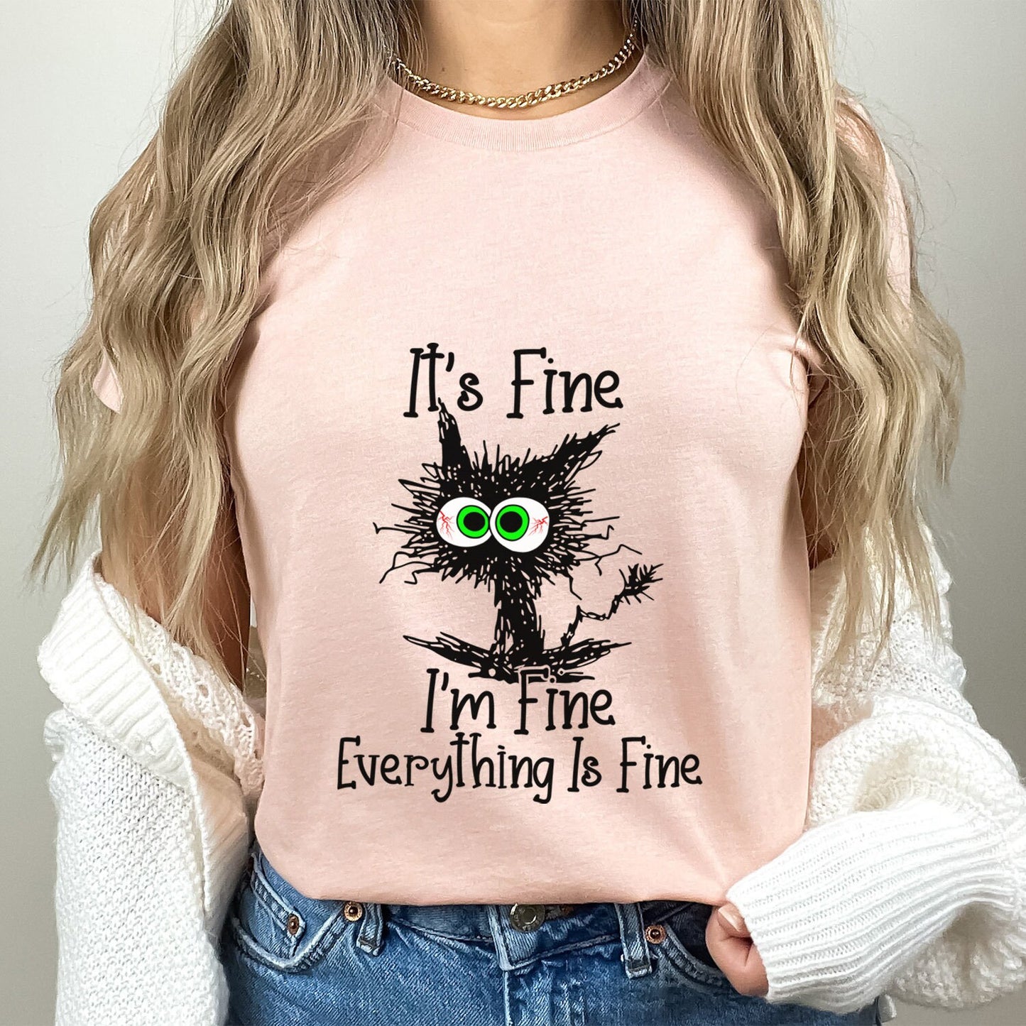 It's Fine I'm Fine Everything is Fine Shirt, It's Fine Cat Shirt, Sarcastic Funny Cat Shirt, I am Fine Cat Shirt, Introvert Tee Shirt