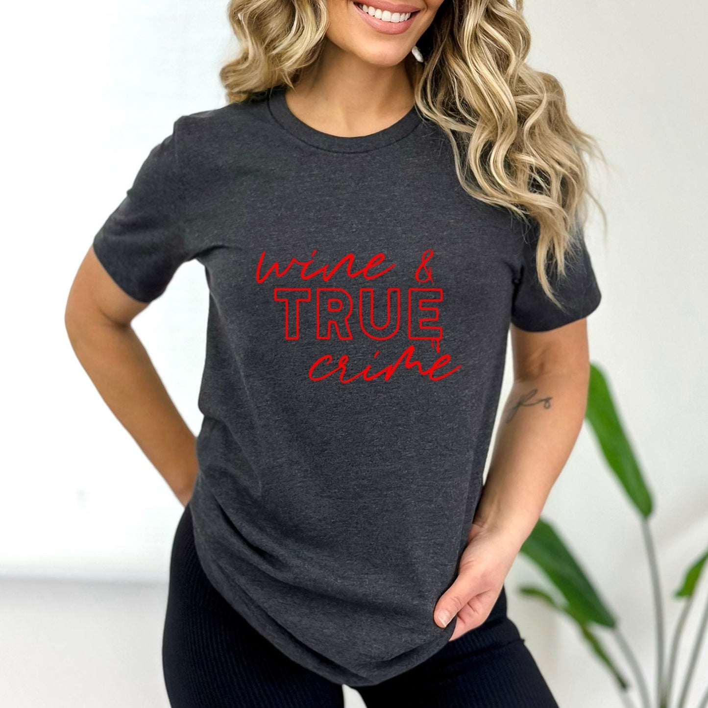 Wine and True Crime T-shirt, True Crime Shirt, Funny Shirts, Murderer T Shirt, Crime Movies Shirt, Movie Series Gift Shirt