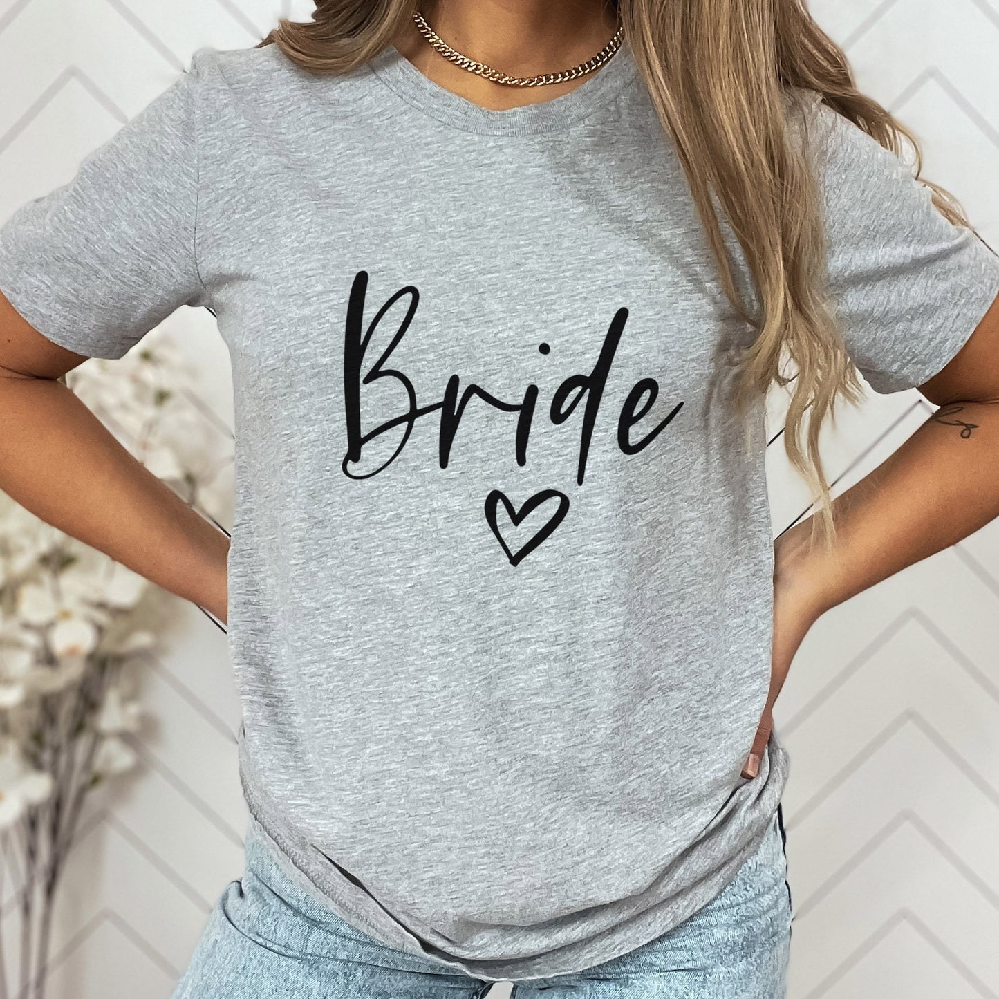 Bride T-shirt, Wedding Shirt, Bride Tee, Bridal Shower, Heart T-shirt, Bachelorette Party Shirt, Hen Night Top, Gift Shirt for Bride