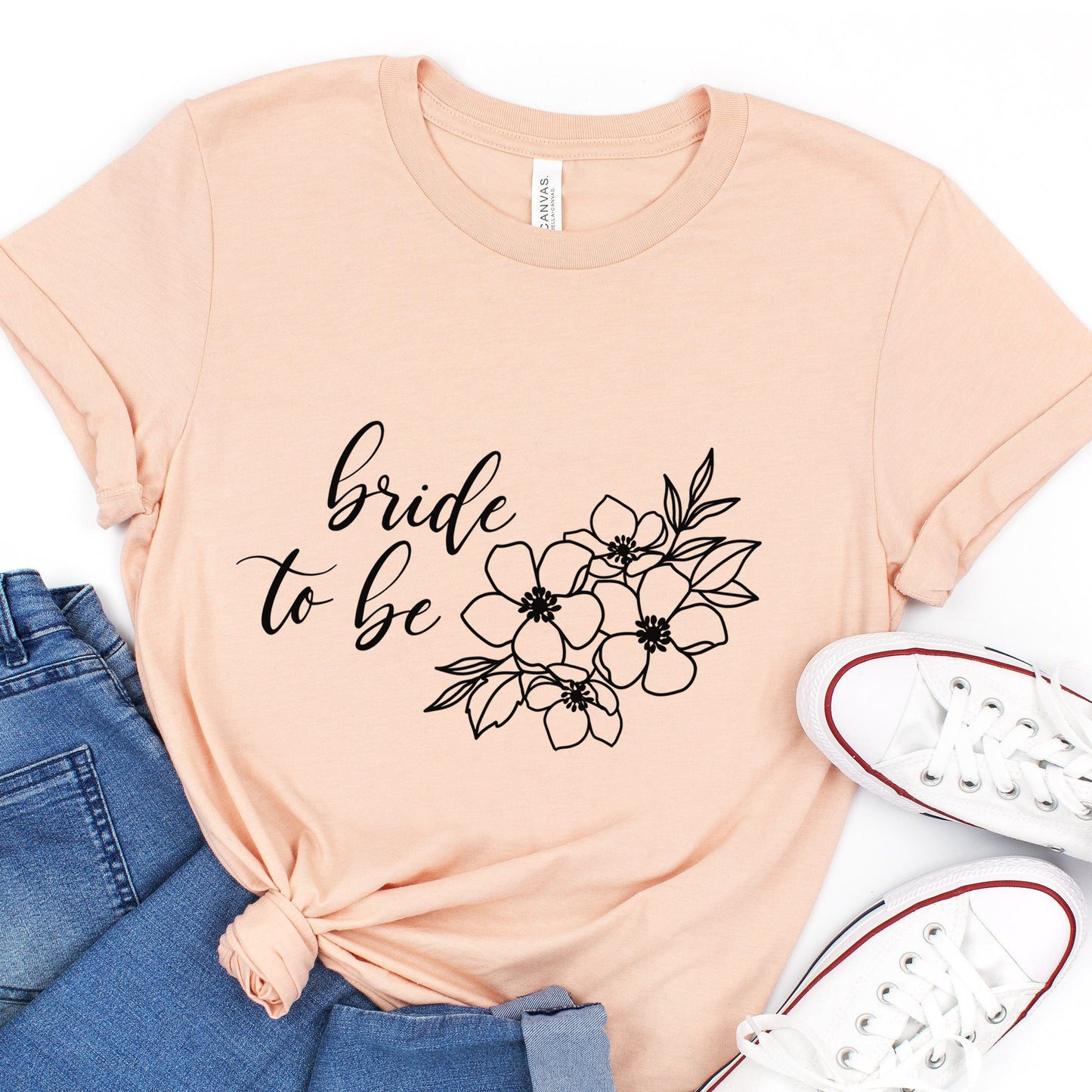 Bride to Be T-shirt, Wedding Shirt, Floral Shirt, Bride Tee, Bachelorette Shirt, Gift Shirt for Bride, Bridal Shower Shirt
