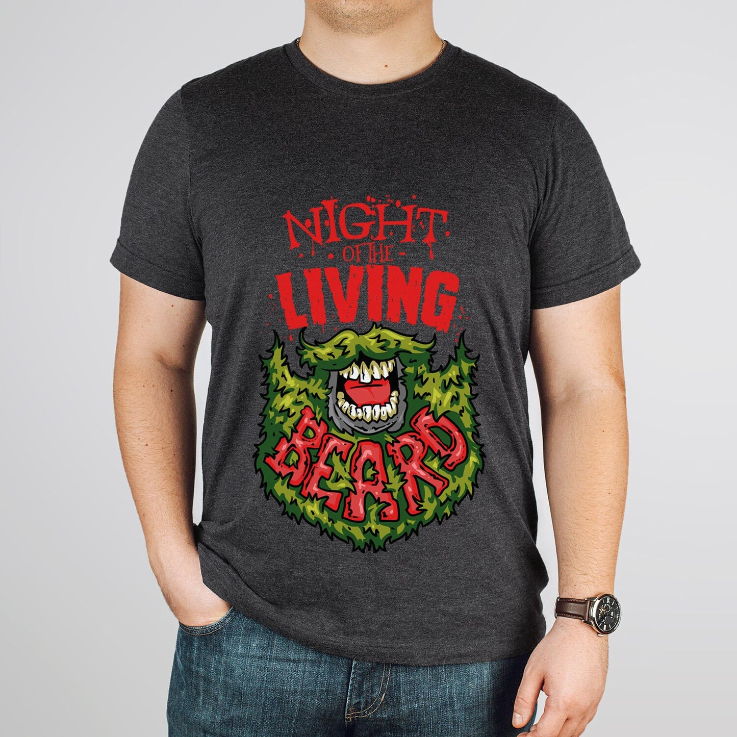 Night of the Living Bart Shirt, Bart T-Shirt, Herren Bart Shirt, Lustige Bart Shirts, Bart Liebe Shirt, T-Shirt für Männer, Bart Liebhaber T-Shirt