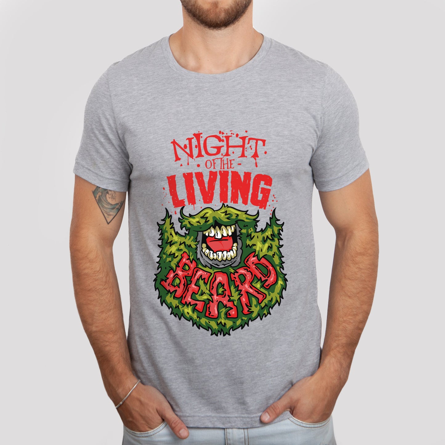 Night of the Living Bart Shirt, Bart T-Shirt, Herren Bart Shirt, Lustige Bart Shirts, Bart Liebe Shirt, T-Shirt für Männer, Bart Liebhaber T-Shirt