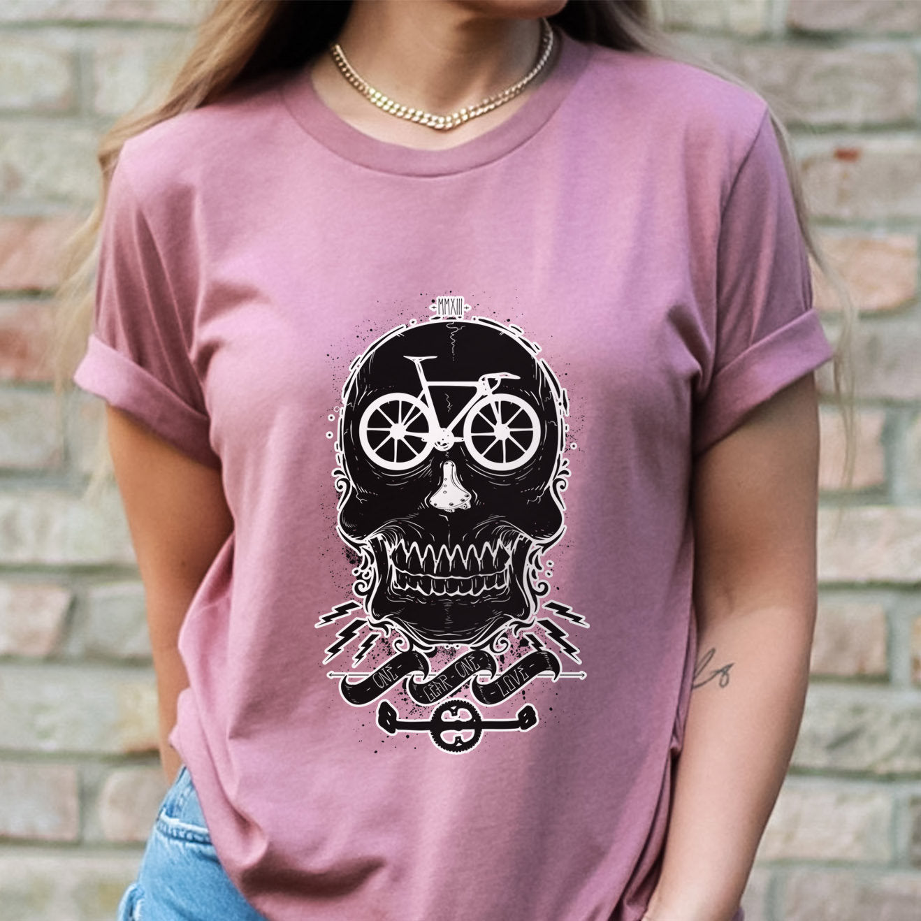 Bicycle Love T-shirt, Skull T-shirt, Shirt with Skull, Skull Head T-shirt, T-shirt with Bicycle, Horror Shirt, Humor T-Shirt