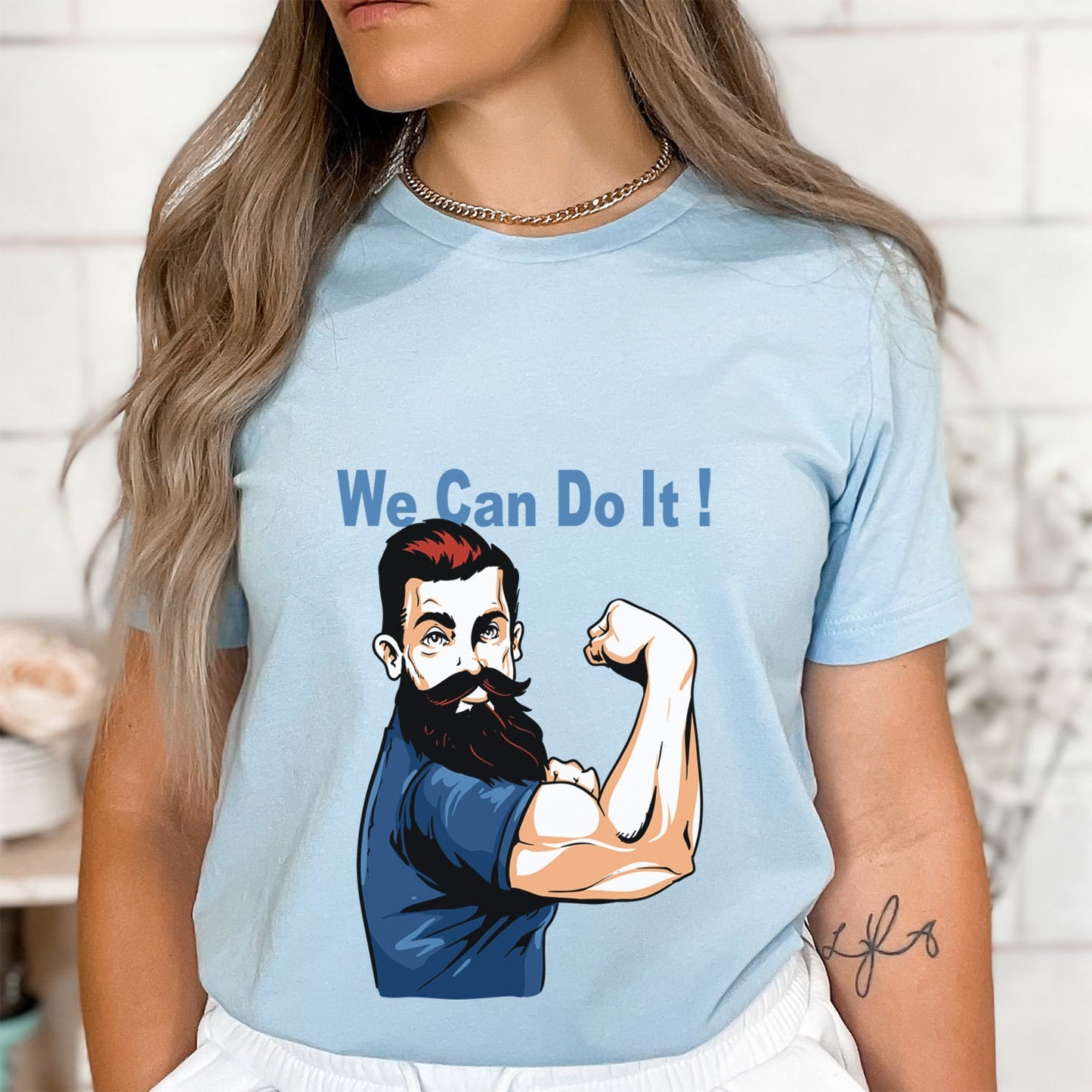 T-Shirt mit inspirierenden Zitaten, We can Do It Shirt, T-Shirt mit Spruch, Lustiges Shirt, Bart Shirt, Motivations Shirt, Muskel Shirt