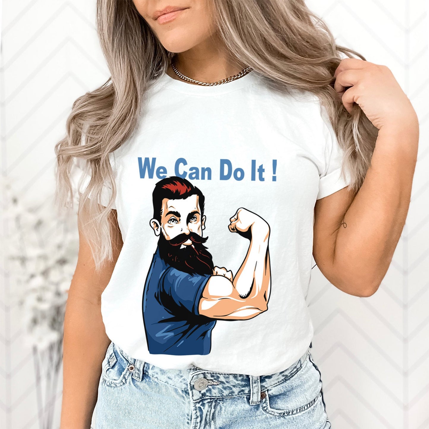 T-Shirt mit inspirierenden Zitaten, We can Do It Shirt, T-Shirt mit Spruch, Lustiges Shirt, Bart Shirt, Motivations Shirt, Muskel Shirt