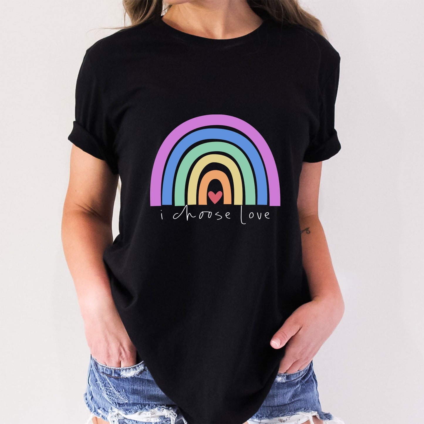 I Choose Love Shirt, Rainbow T-shirt, Love Parade Shirt, LGBTQ Support Shirt, Pride Shirt, Kindness Shirts, Gay Pride Shirt, Equality Shirt