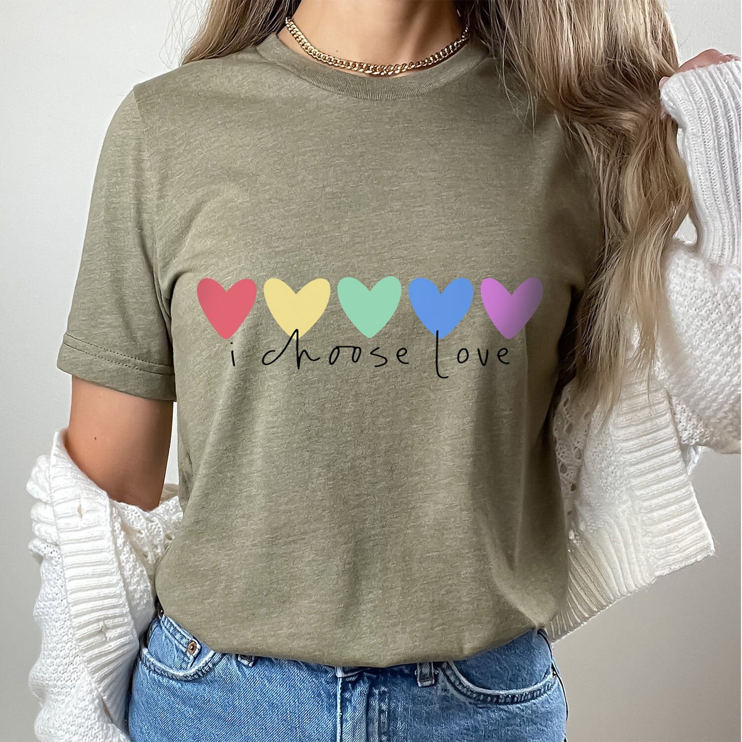 I choose Love T-Shirt, Rainbow Hearts Shirt, Pride Shirt, LGBTQ Shirt, Kindness Shirts, LGBTQ Support Tees, Gay Pride Shirt, Equality Shirt