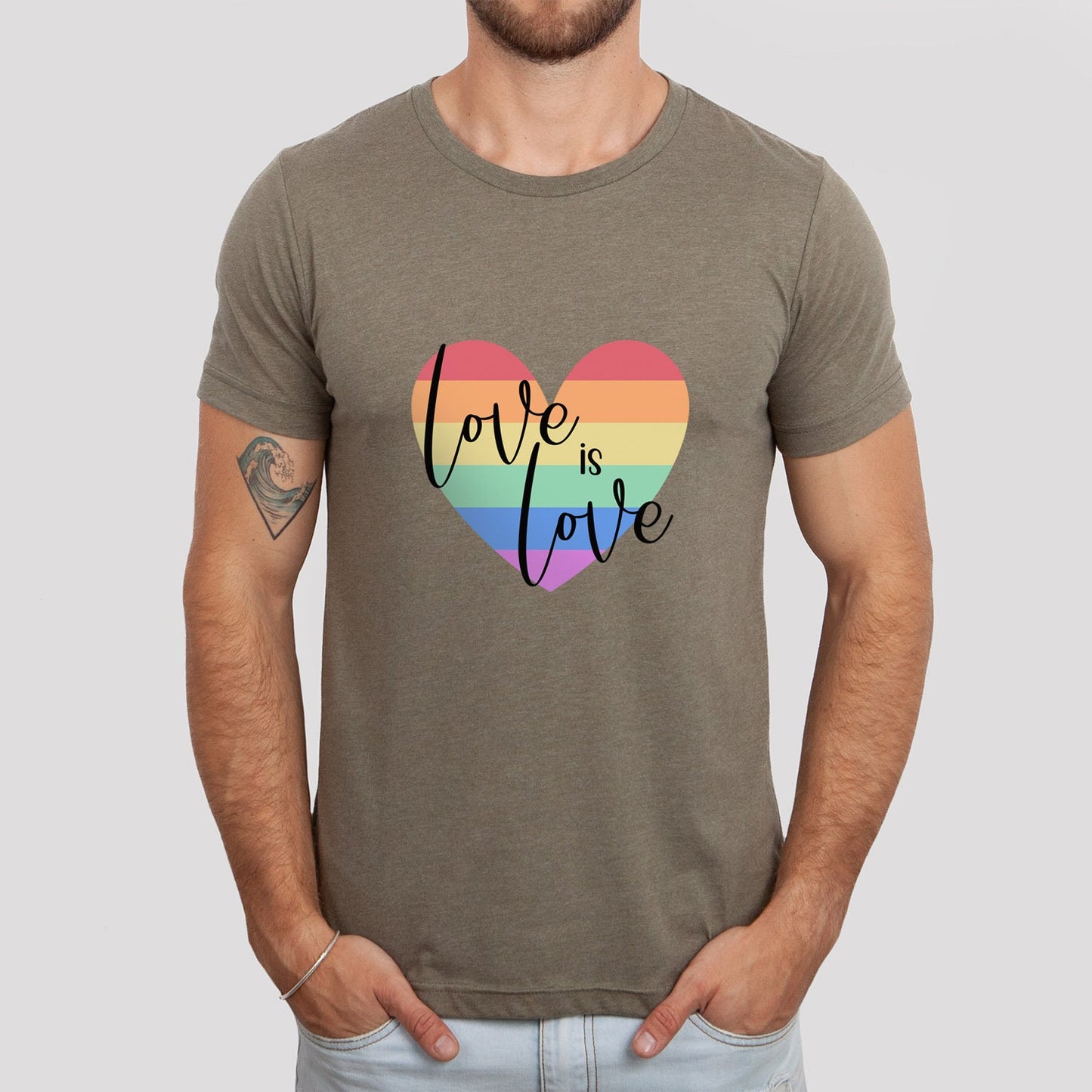 Rainbow Love Heart T-Shirt, Love is Love Shirt, LGBTQ Support Shirt, Pride Shirt, Kindness Shirts, Gay Pride Shirt, Equality Shirt