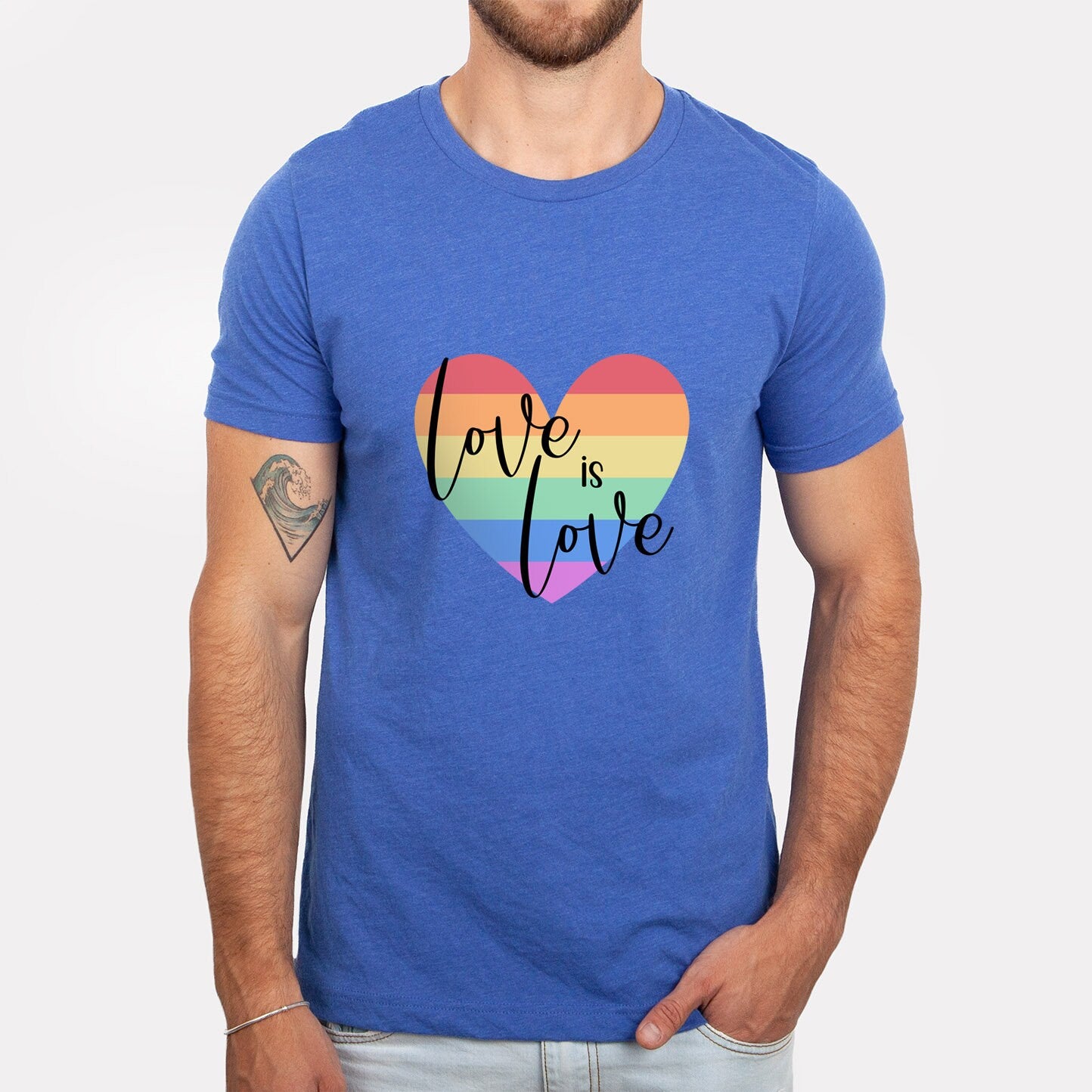 Regenbogen Liebe Herz T-Shirt, Liebe ist Liebe Shirt, LGBTQ Support Shirt, Pride Shirt, Freundlichkeit Shirts, Gay Pride Shirt, Gleichheit Shirt