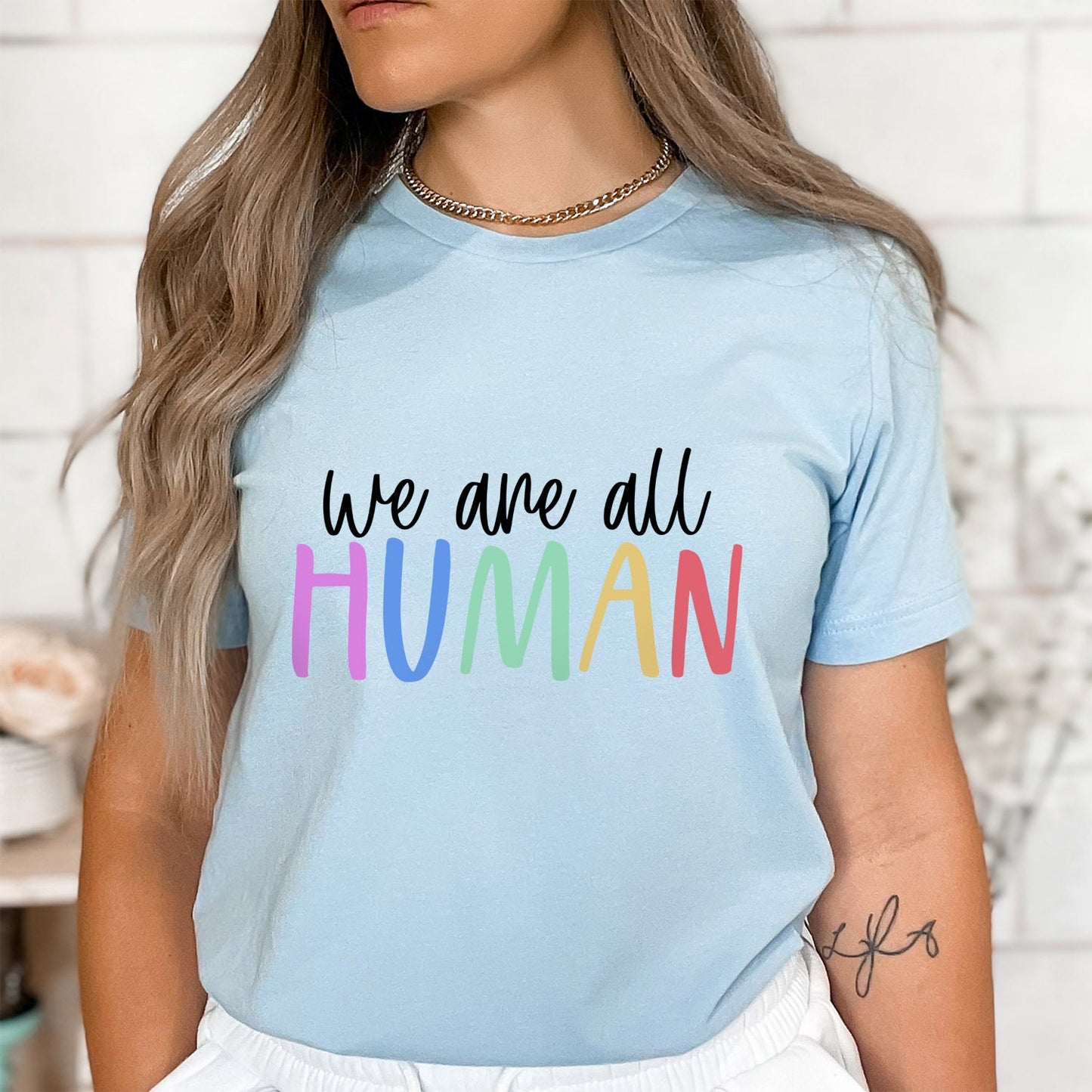 We are All Human T-Shirt, Equality Shirt, Rainbow Colors LGBTQ Support Shirt, Pride Shirt, Kindness Shirts, Gay Pride Shirt