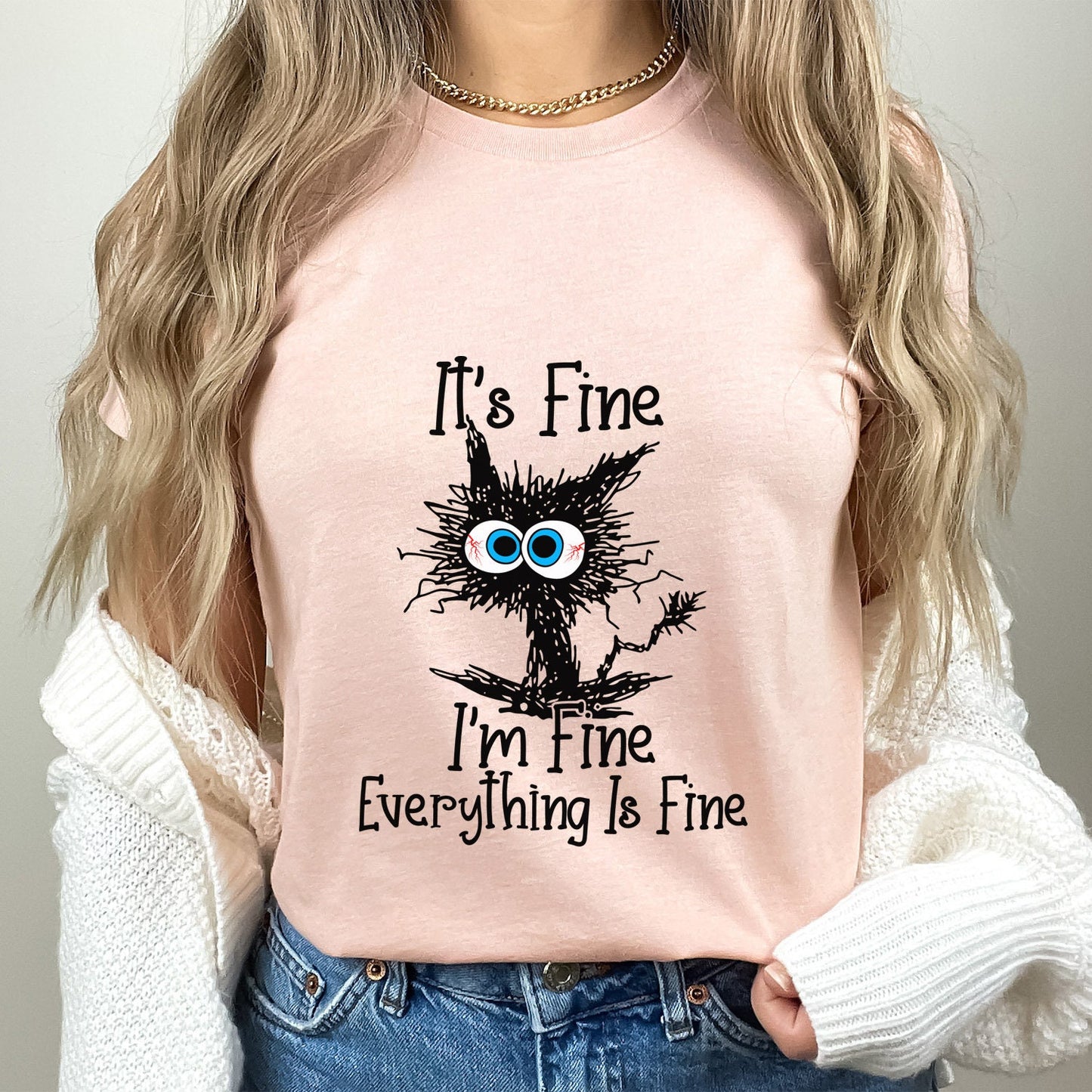 It's Fine I'm Fine Everything is Fine Shirt, Funny Cat Shirt, It's Fine Cat Shirt, I am Fine Cat Shirt, Introvert Tee, Sarcastic Shirt