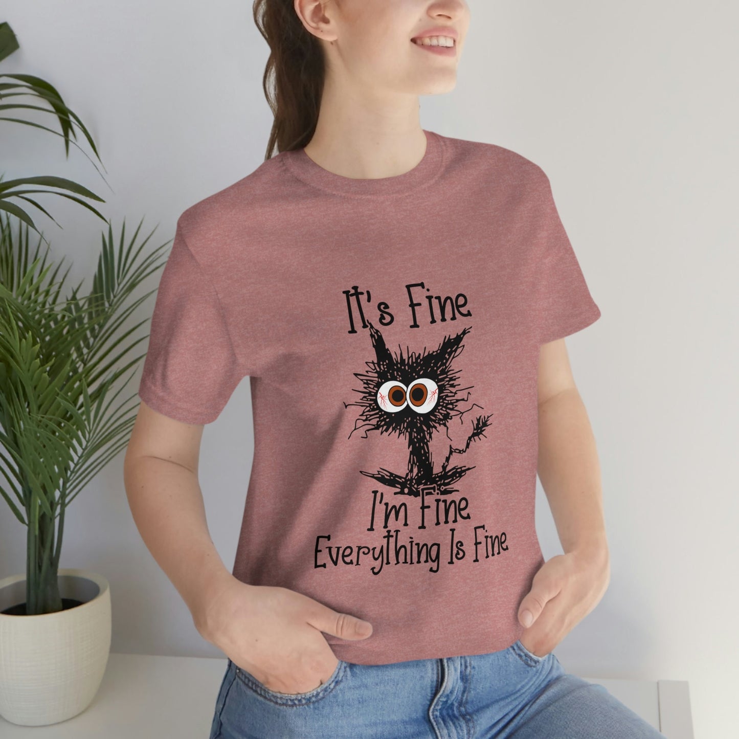 It's Fine I'm Fine Everything is Fine Katzenshirt, Katzenshirt, Sarkastisches Lustiges Katzenshirt, I am Fine Cat Shirt, Introvertiertes T-Shirt, Geschenkshirt