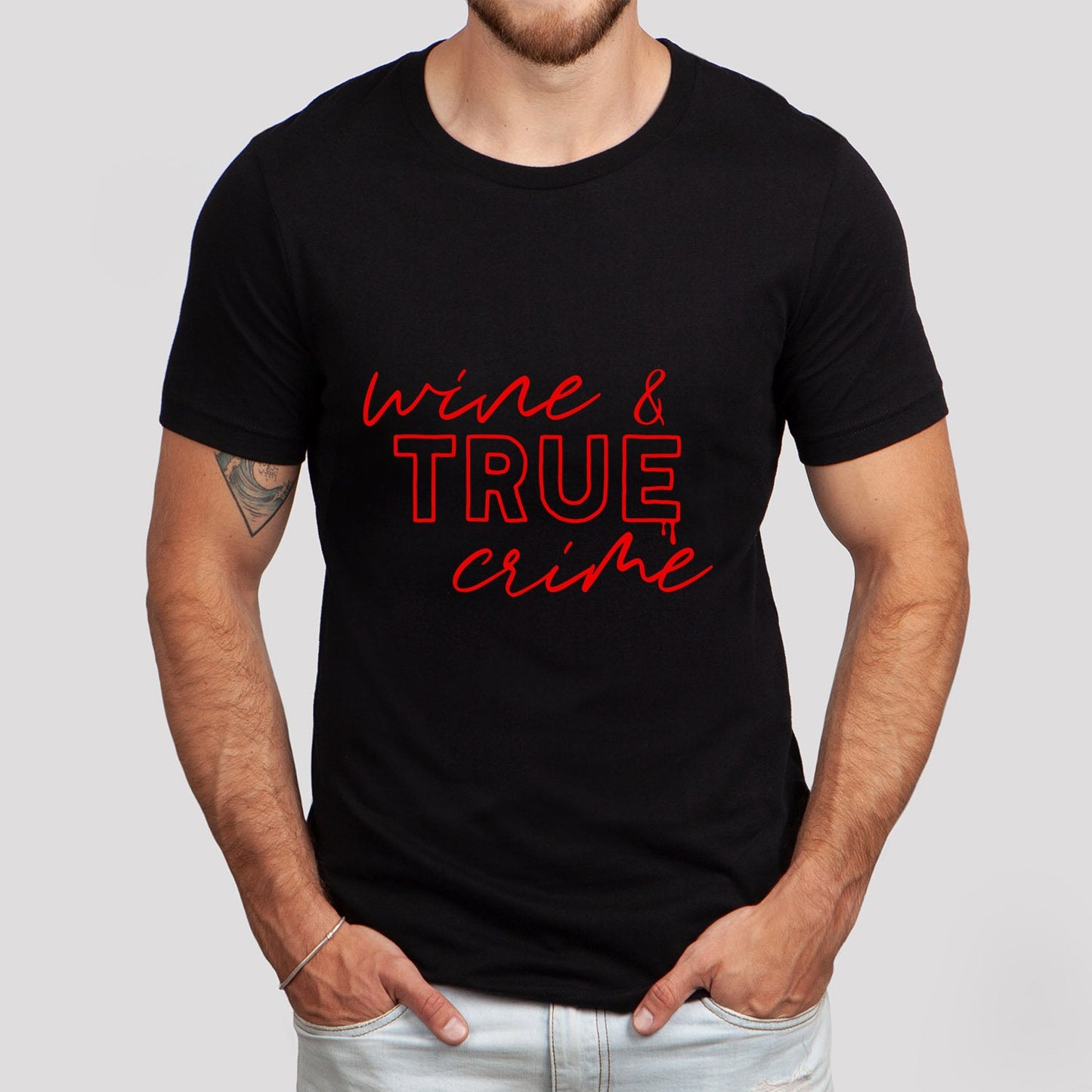 Wine and True Crime T-shirt, True Crime Shirt, Funny Shirts, Murderer T Shirt, Crime Movies Shirt, Movie Series Gift Shirt