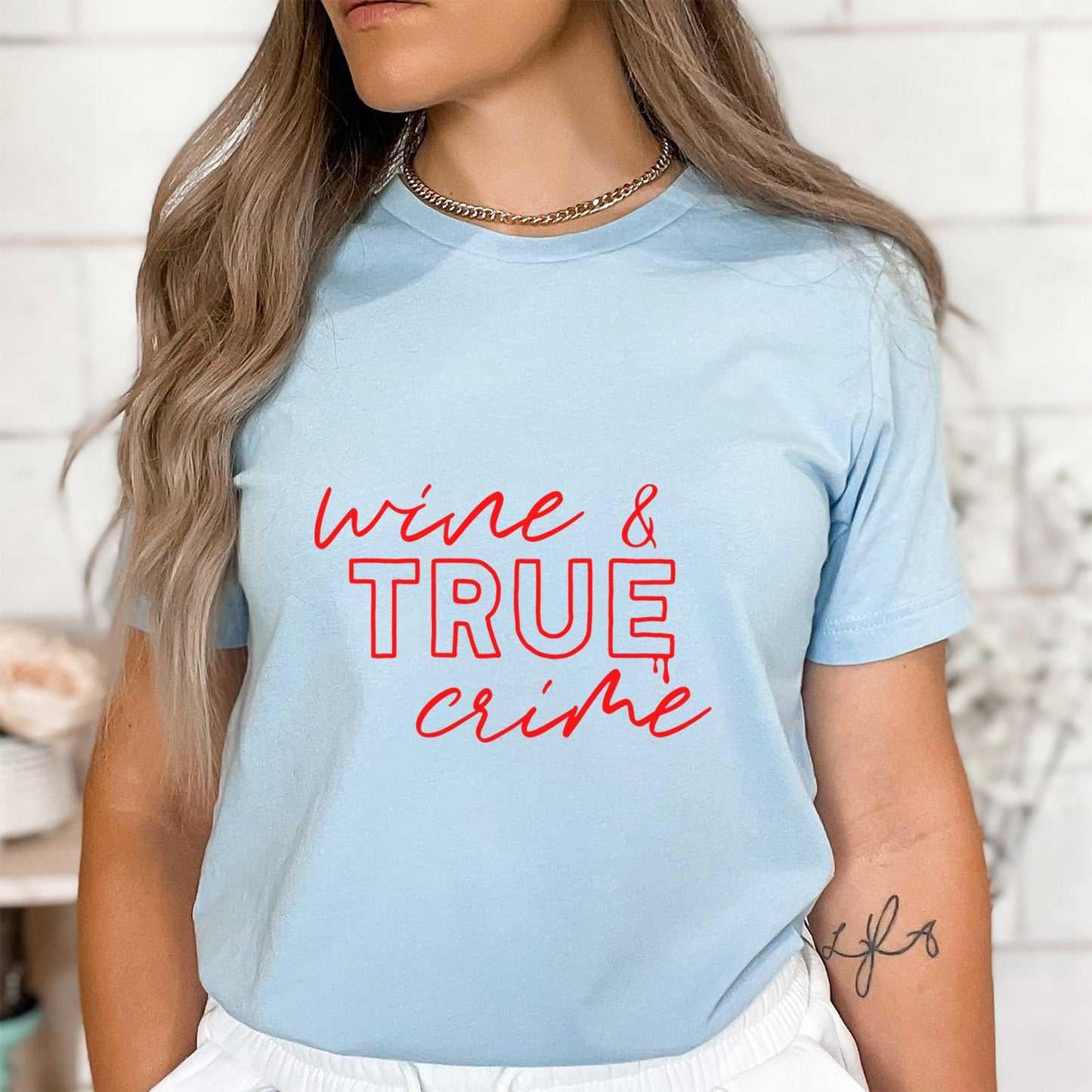 Wine and True Crime T-shirt, True Crime Shirt, Funny Shirts, Murderer T Shirt, Crime Movies Shirt, Movie Series Gift Shirt