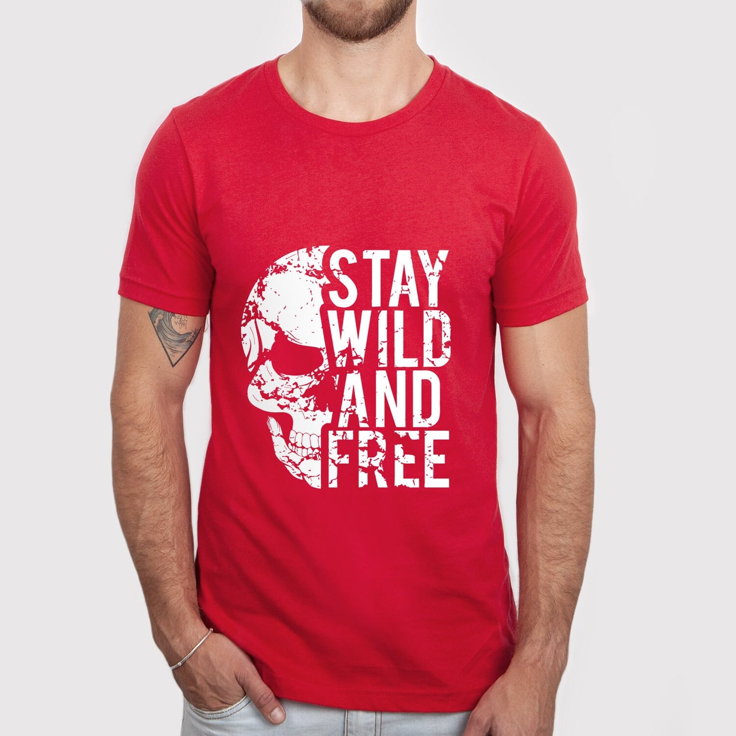 Stay Wild and Free Shirt, Skull Skeleton T-shirt, Wildlife T-shirt, Freedom T-Shirt, Travelers Shirt, Motorcycle Shirt, Bikers Shirt