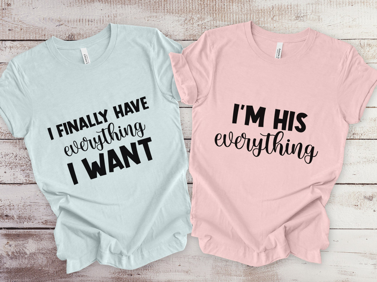 Cute Matching Couples Shirt, I Finally Have Everything I Want T-shirt, I'm His Everything Shirt, Matching Couples Gift T-shirt