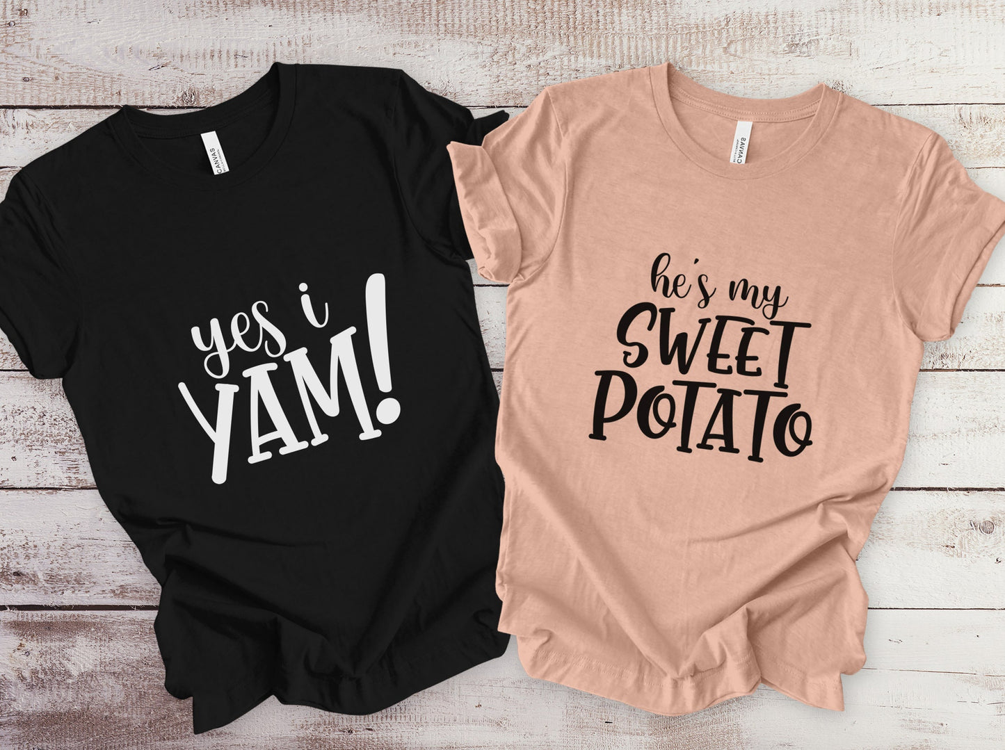 T-shirts assortis pour Thanksgiving, c'est ma patate douce, oui, je suis une patate douce, t-shirts assortis pour couples, t-shirts cadeaux de Saint-Valentin, t-shirts cadeaux d'anniversaire