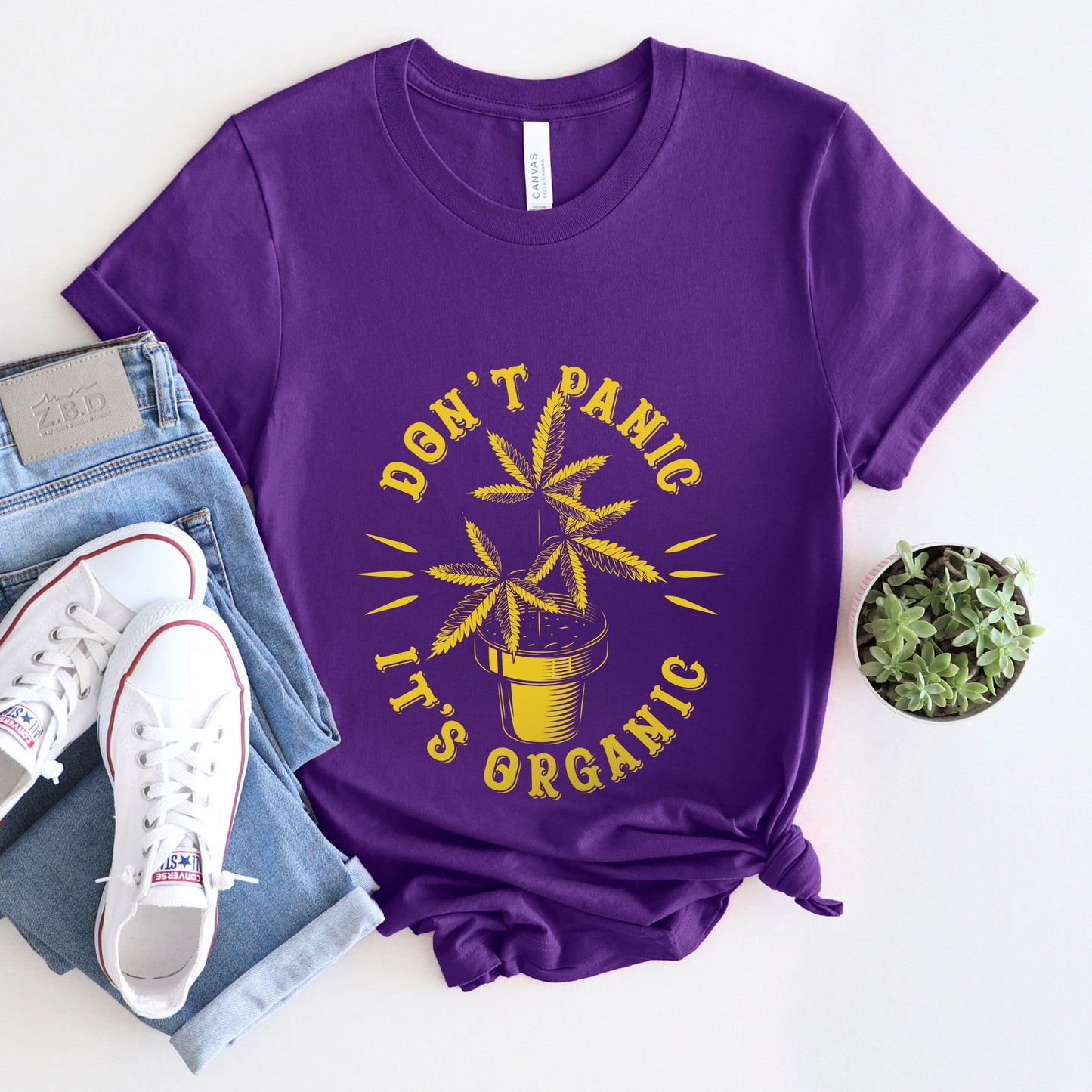 Don't Panic It's Organic T-Shirt, Lustiges Weed Shirt, Retro Shirt, HippieT-Shirt, Lustiger Jamaika Style, Lustiges Cannabis T-Shirt