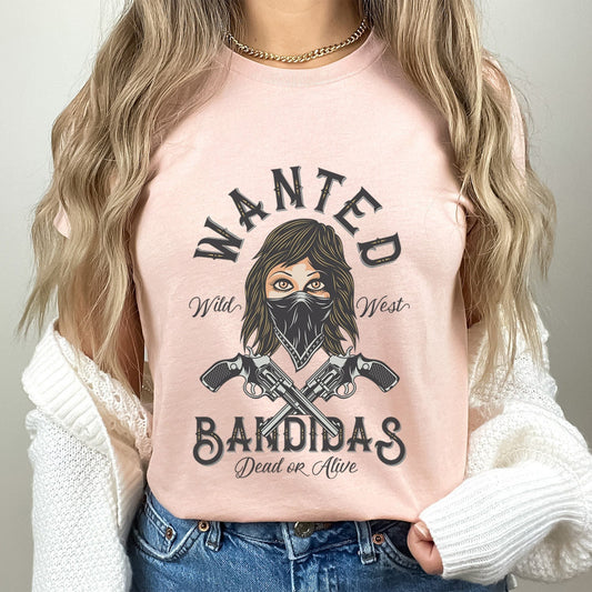 Funny Wanted Bandida Girl T-shirt, Bandit Girl T-shirt, Bandido Shirt, Street Gangs Shirt, Wild West T-shirt, Funny Hipster Shirt