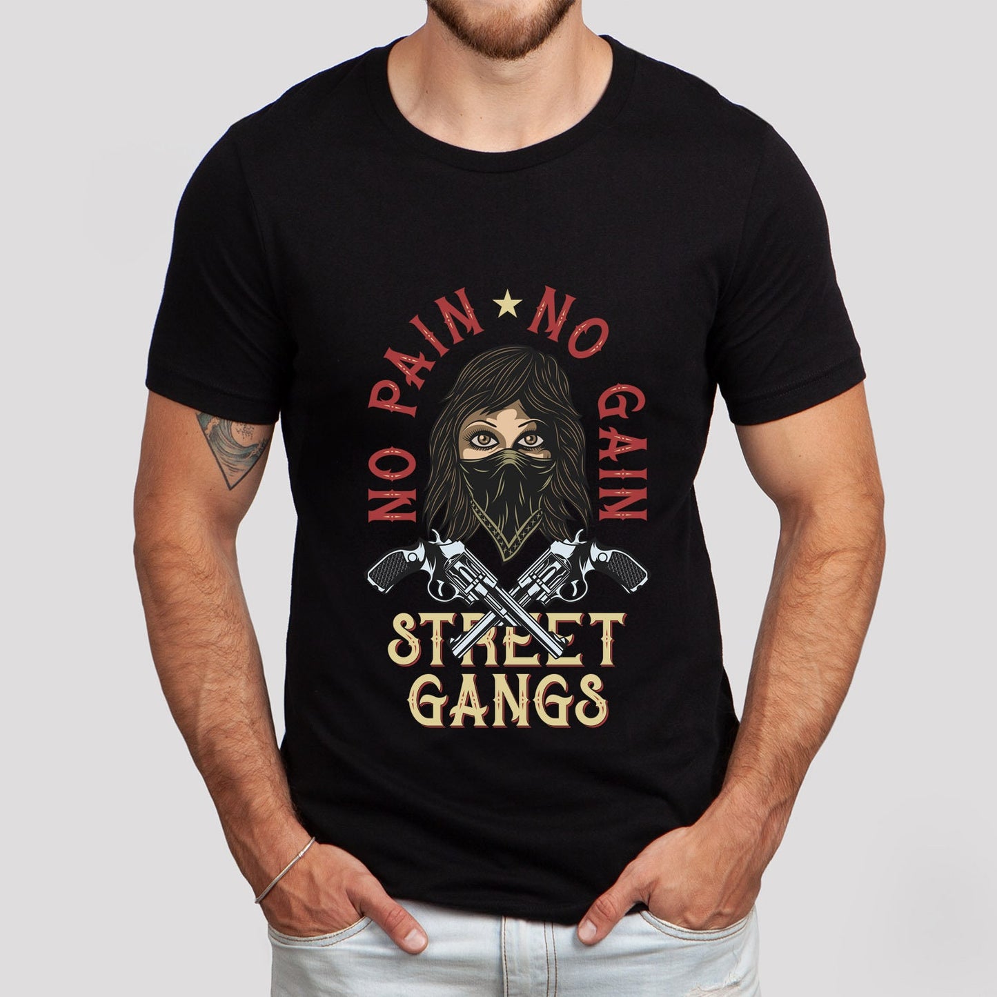 No Pain No Gain Shirt, Wanted BanditsT-shirt, Bandit Girl T-shirt, Bandido Shirt, Street Gangs Shirt, Wild West T-shirt, Funny Hipster Shirt