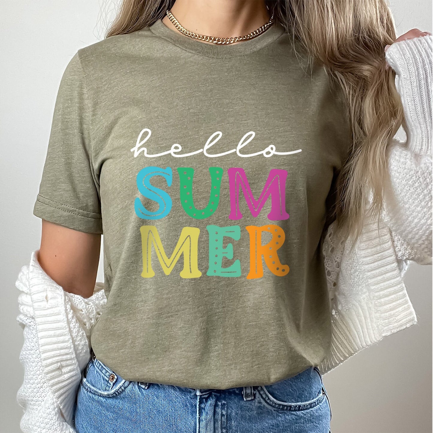 Hallo Sommer Shirt, Summer Vibes T-Shirt, Strand Shirt, Sommer T-Shirt, Cooles Sommer T-Shirt, Urlaubs Shirt, Happy Summer Shirt