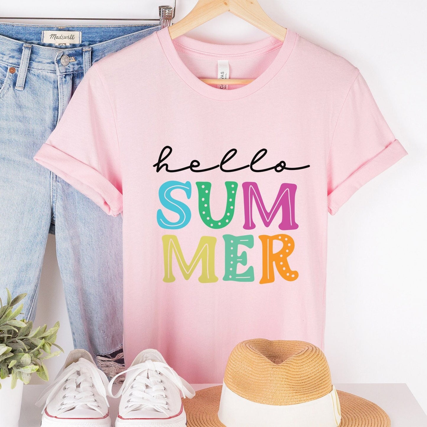 Hallo Sommer Shirt, Summer Vibes T-Shirt, Strand Shirt, Sommer T-Shirt, Cooles Sommer T-Shirt, Urlaubs Shirt, Happy Summer Shirt