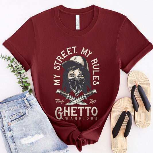 Straßengangs Shirt, My Street My Rules T-Shirt, Ghetto Warriors T-Shirt, Kämpfer Shirt, Wild West T-Shirt, Lustiges Hipster Shirt