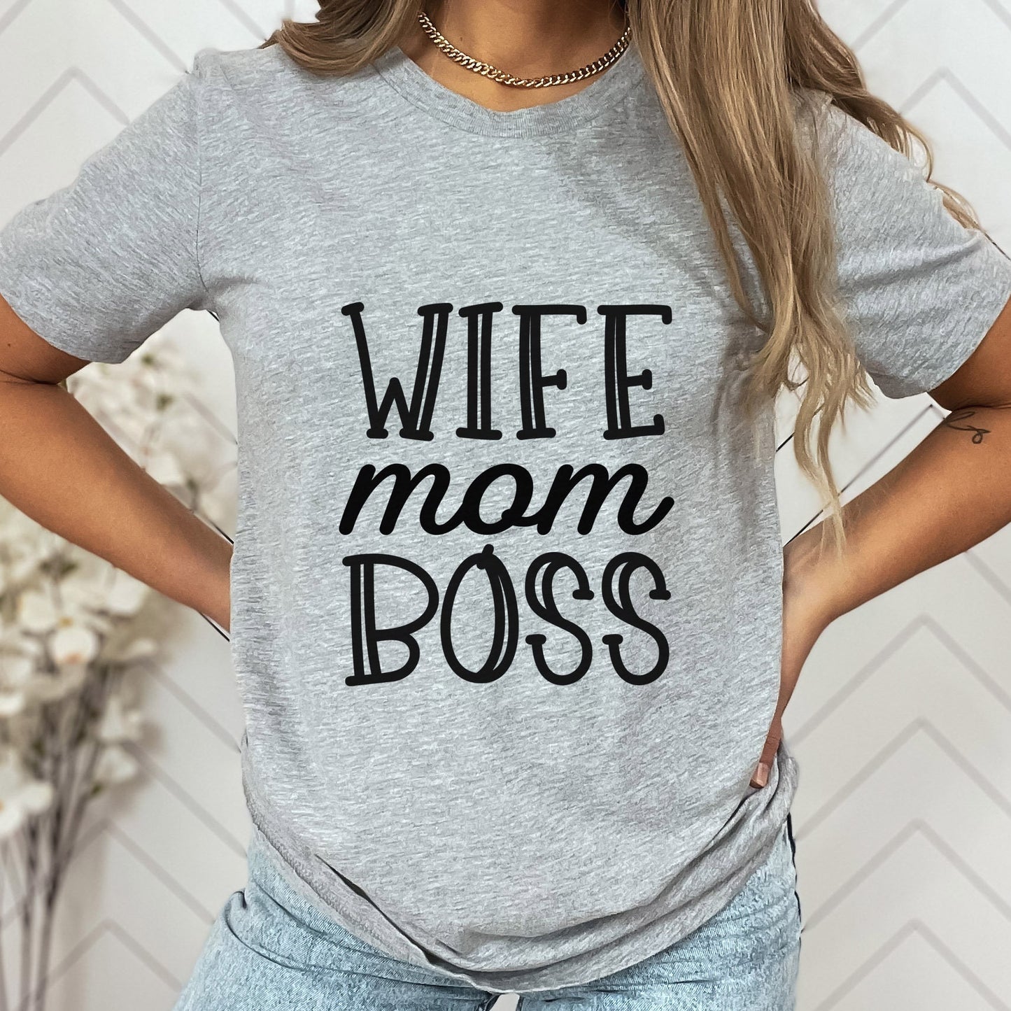 T-shirt for Mom, Wife Mom Boss T-shirt, Gift Shirt for Mom, Mother's Day Gift Shirt, Mom Life Shirt, Parenting Shirt