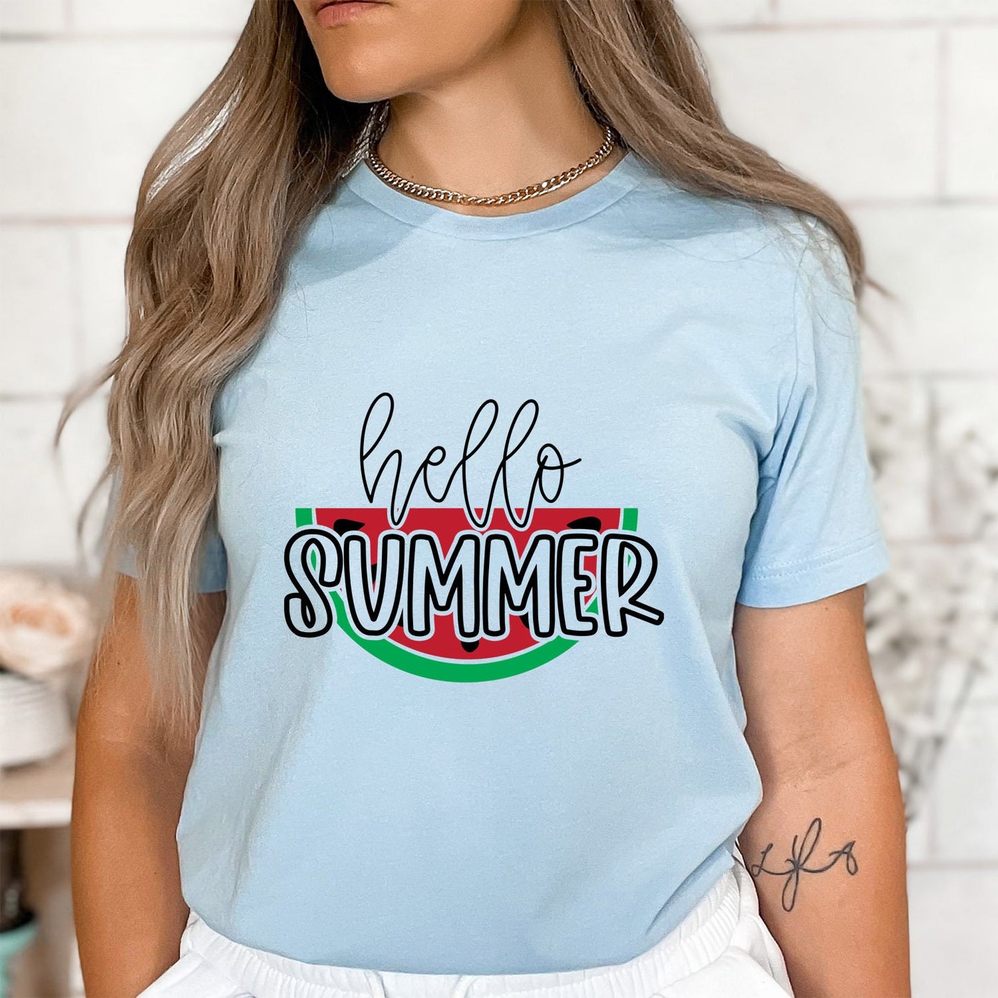 Hello Summer T-shirt, Watermelon T-shirt, Beach Shirt, Summer Shirt, Vacation Shirt, Sun and Beach Shirt, Holiday Gift Shirt