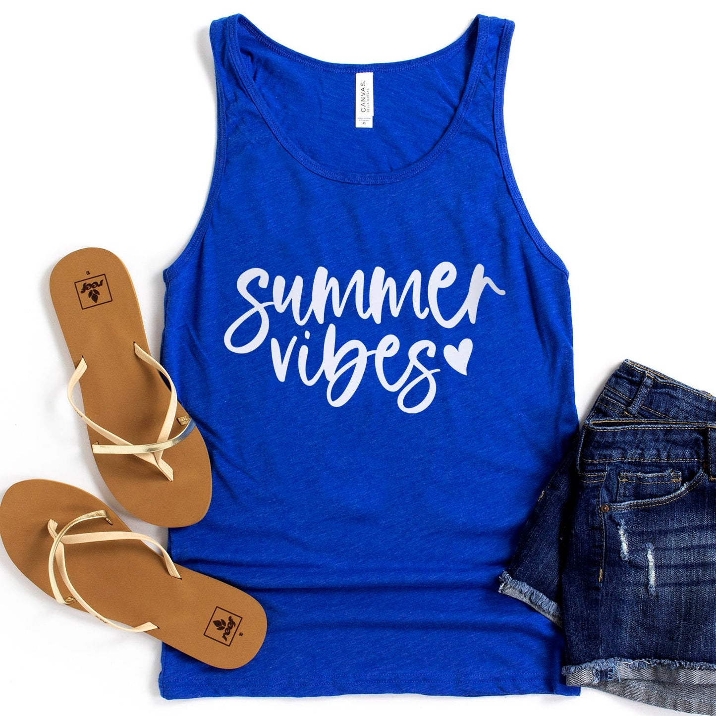 Summer Vibes Tank Top, Summer Tee for Women, Summer Shirts, Beach Tanks for Women, Vacation Shirt, Beach Shirts