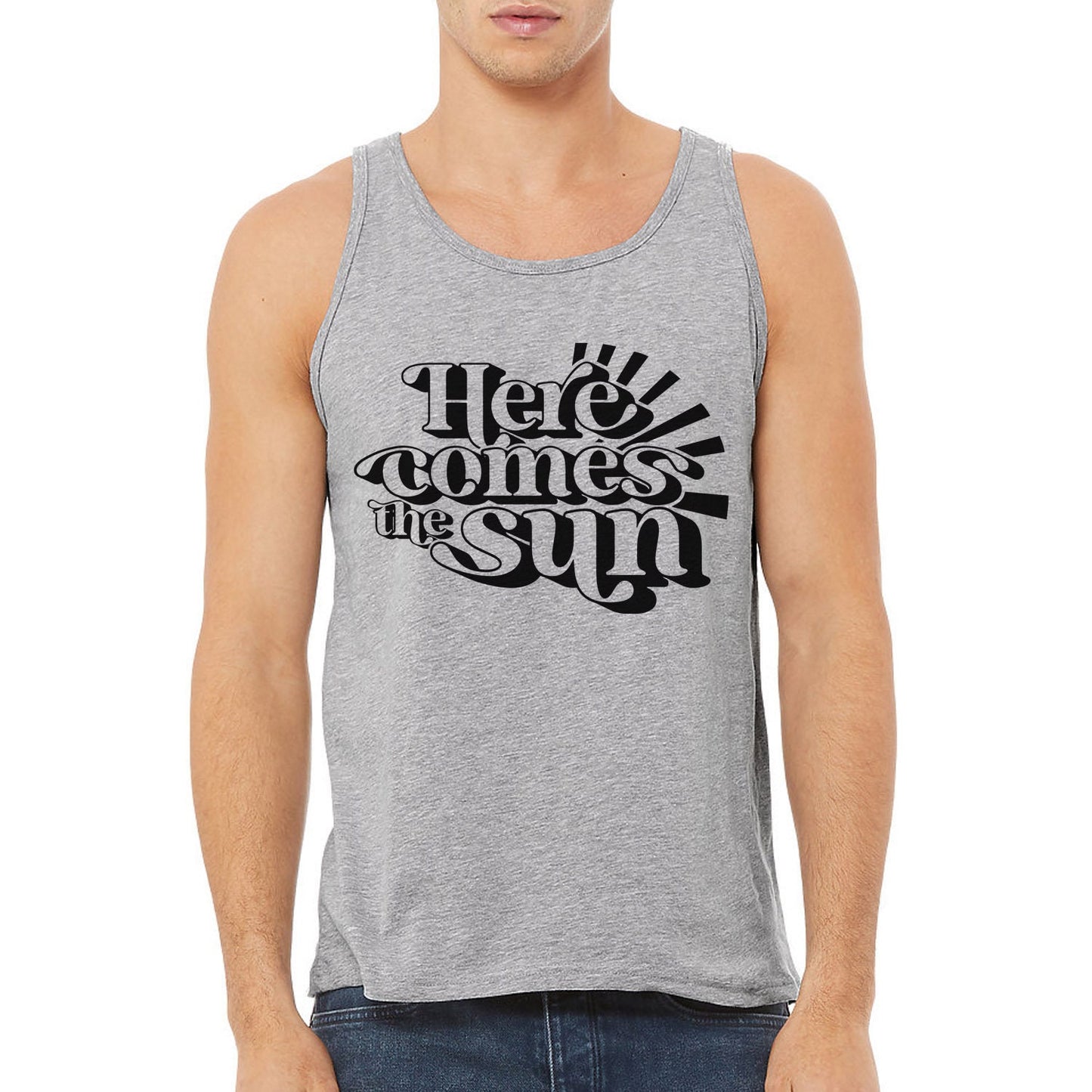 Here Comes the Sun Tank Top, Beach Muscle Tank, Beach Top, Summer Shirts, Beach Shirts, Vacation Shirt, Holiday Shirt