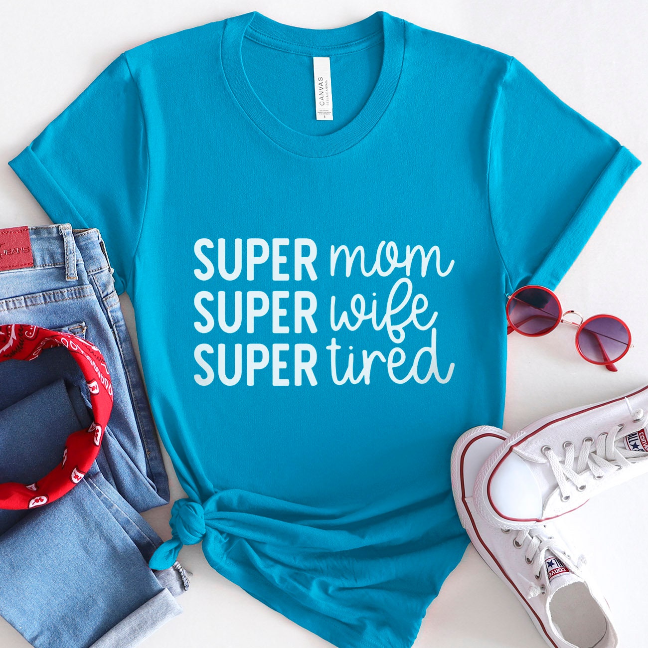 T-shirt Super Mom, T-shirt Mom Life, T-shirt cadeau pour maman, T-shirt Super Wife, T-shirt cadeau fête des mères, T-shirt parental drôle, T-shirt cadeau pour mères