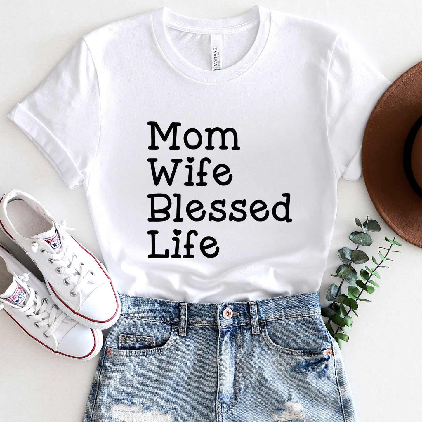 Mom Wife Blessed Life T-shirt, Mom Life T-shirt, Gift Shirt for Mom, Mother's Day Gift Shirt, Shirt for Mothers, Blessed Mom Shirt