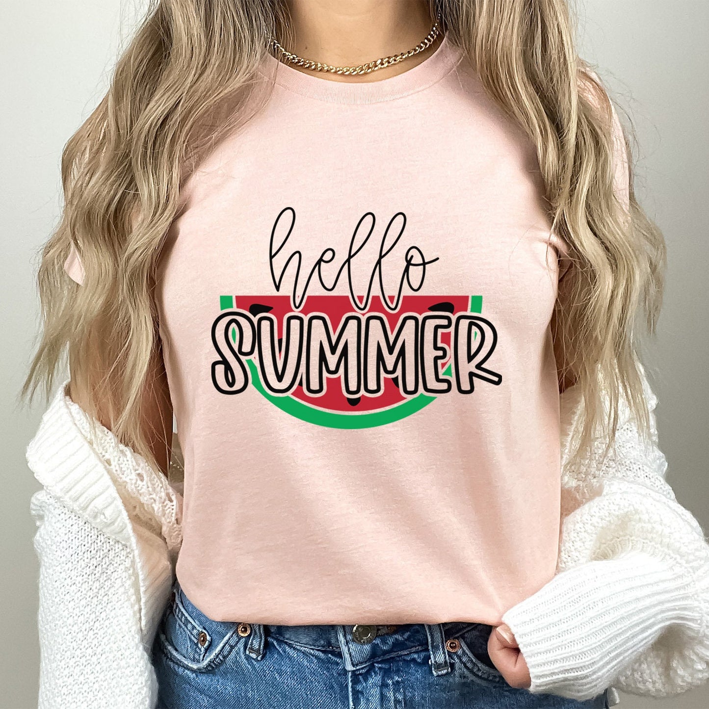 Hello Summer T-shirt, Watermelon T-shirt, Beach Shirt, Summer Shirt, Vacation Shirt, Sun and Beach Shirt, Holiday Gift Shirt