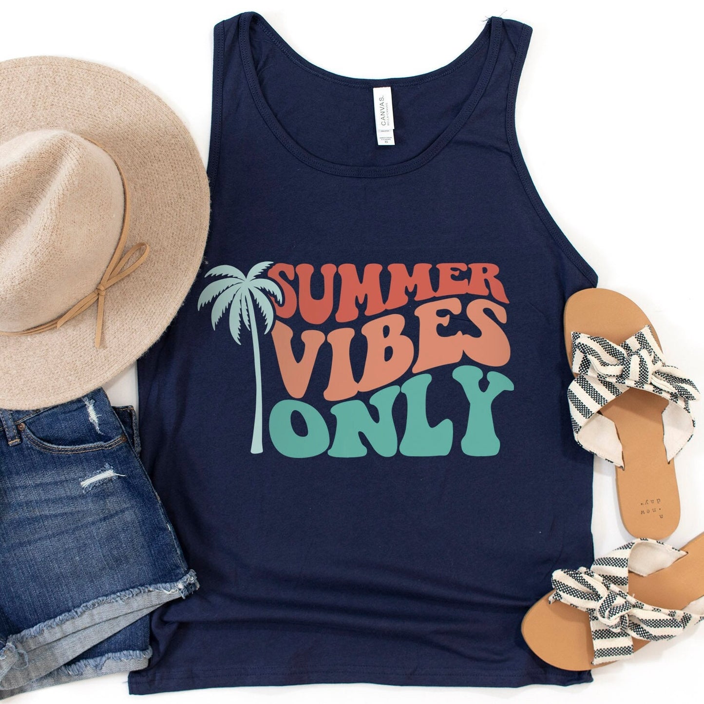 Summer Vibes Only Tank Top, Retro Shirts, Tank für den Sommer, Damen Tank Top, Herren Tank Top, Strand Shirts, Urlaubs Shirt