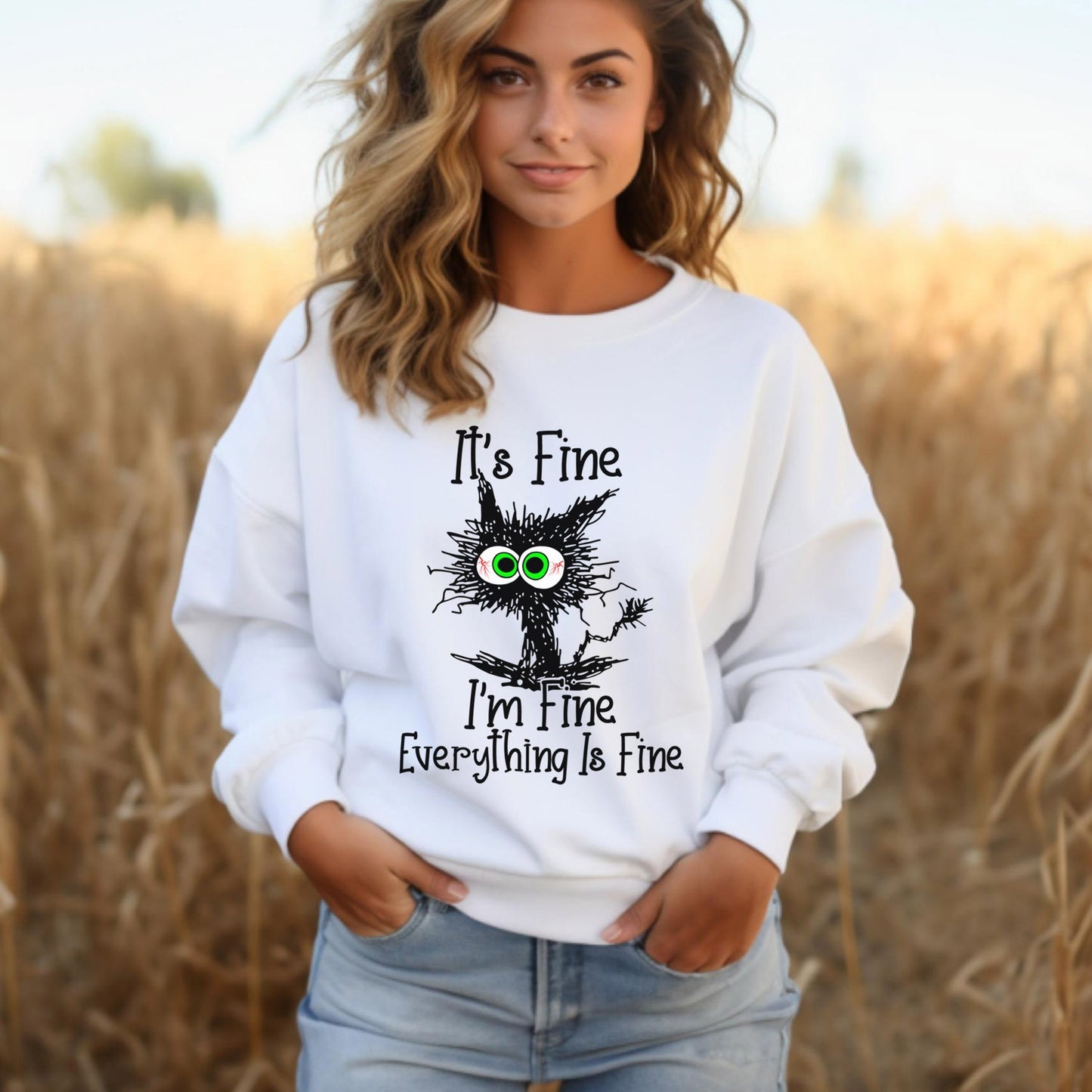 It es Fine I'm Fine Everything is Fine Sweatshirt, It es Fine Cat Shirt, Sarkastisches Lustiges Katzenshirt, I am Fine Cat Sweatshirt, Geschenkshirt