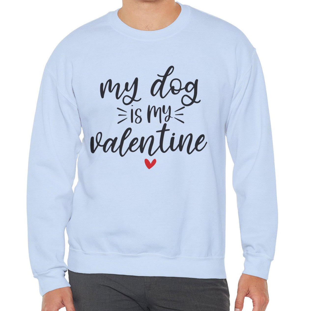 Mein Hund ist mein Valentinstag Sweatshirt, Lustiges Valentinstag Langarm Shirt, Anti Valentinstag Shirt, Herz Geschenk Sweatshirt, Geschenk für Sie